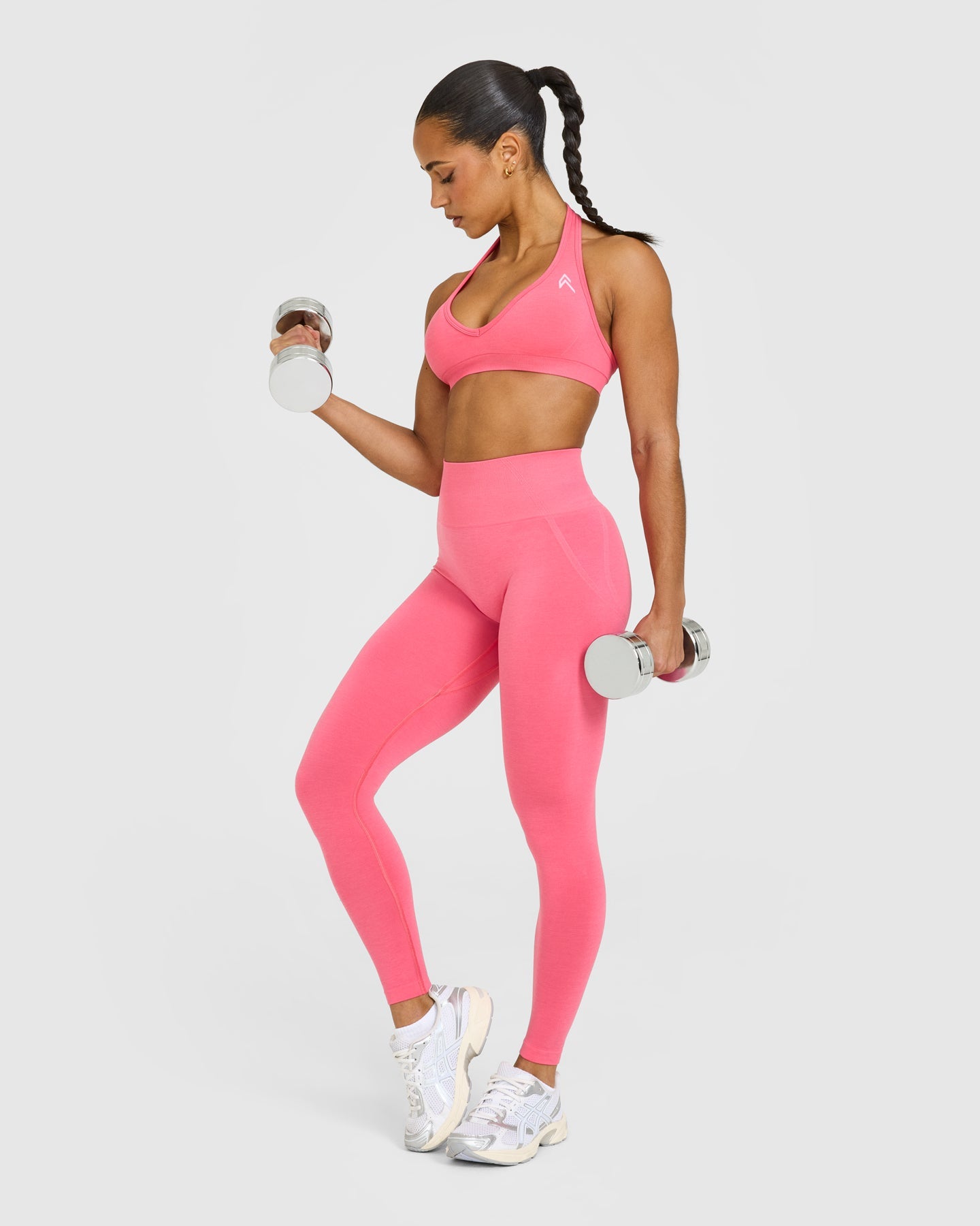 EffortlessLift Seamless Leggings with White Logo | Hot Girl Pink - Image 3