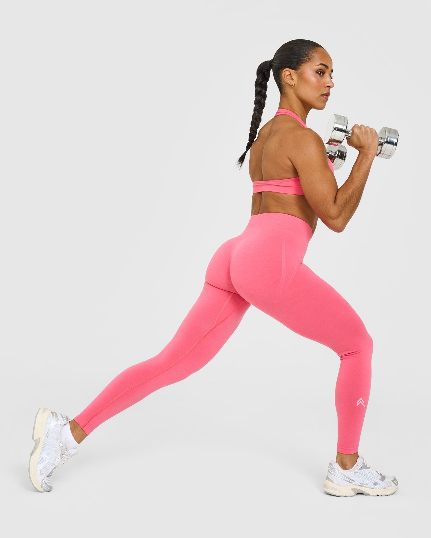 EffortlessLift Seamless Leggings with White Logo | Hot Girl Pink - Image 6