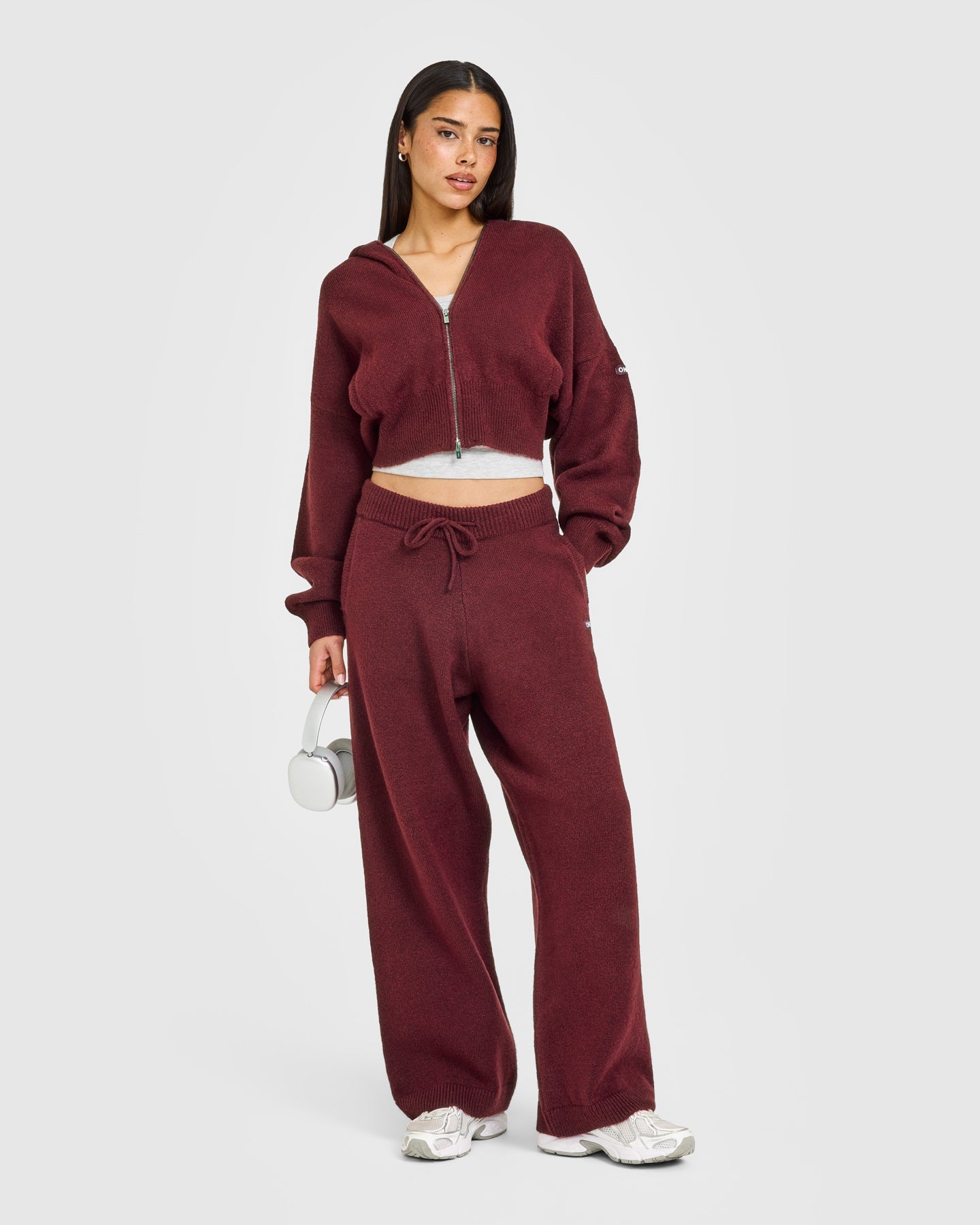 Oversized Knit Straight Leg Bottoms | Rosewood - Image 2