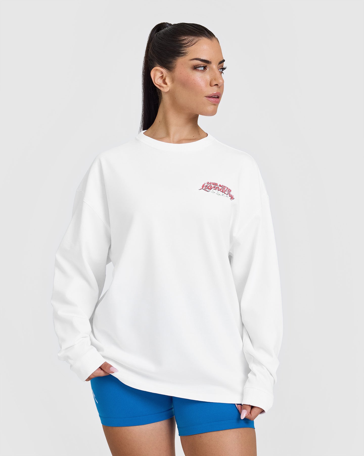 OA Tour Graphic Washed Long Sleeve Top | White - Image 2