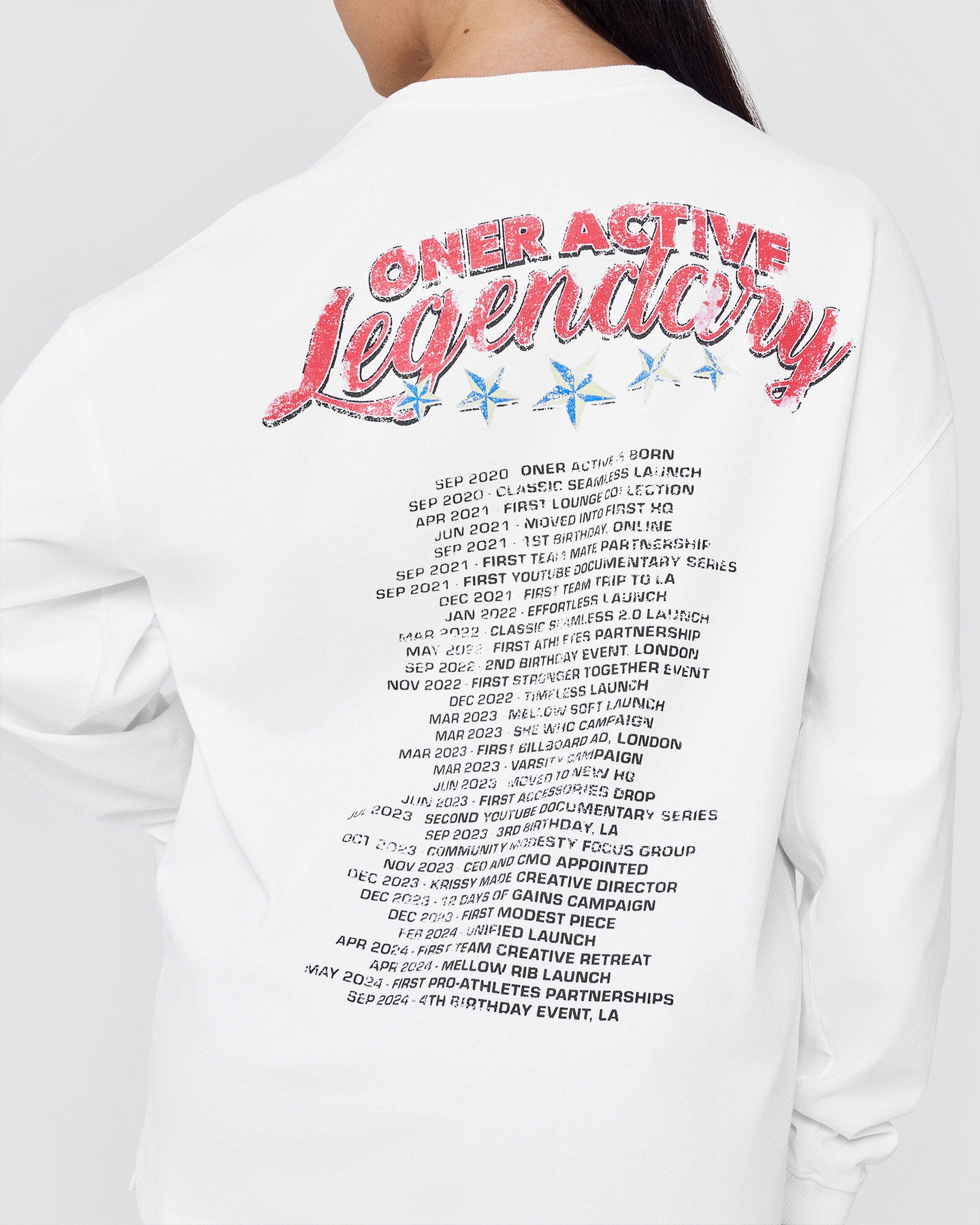 OA Tour Graphic Washed Long Sleeve Top | White - Image 5