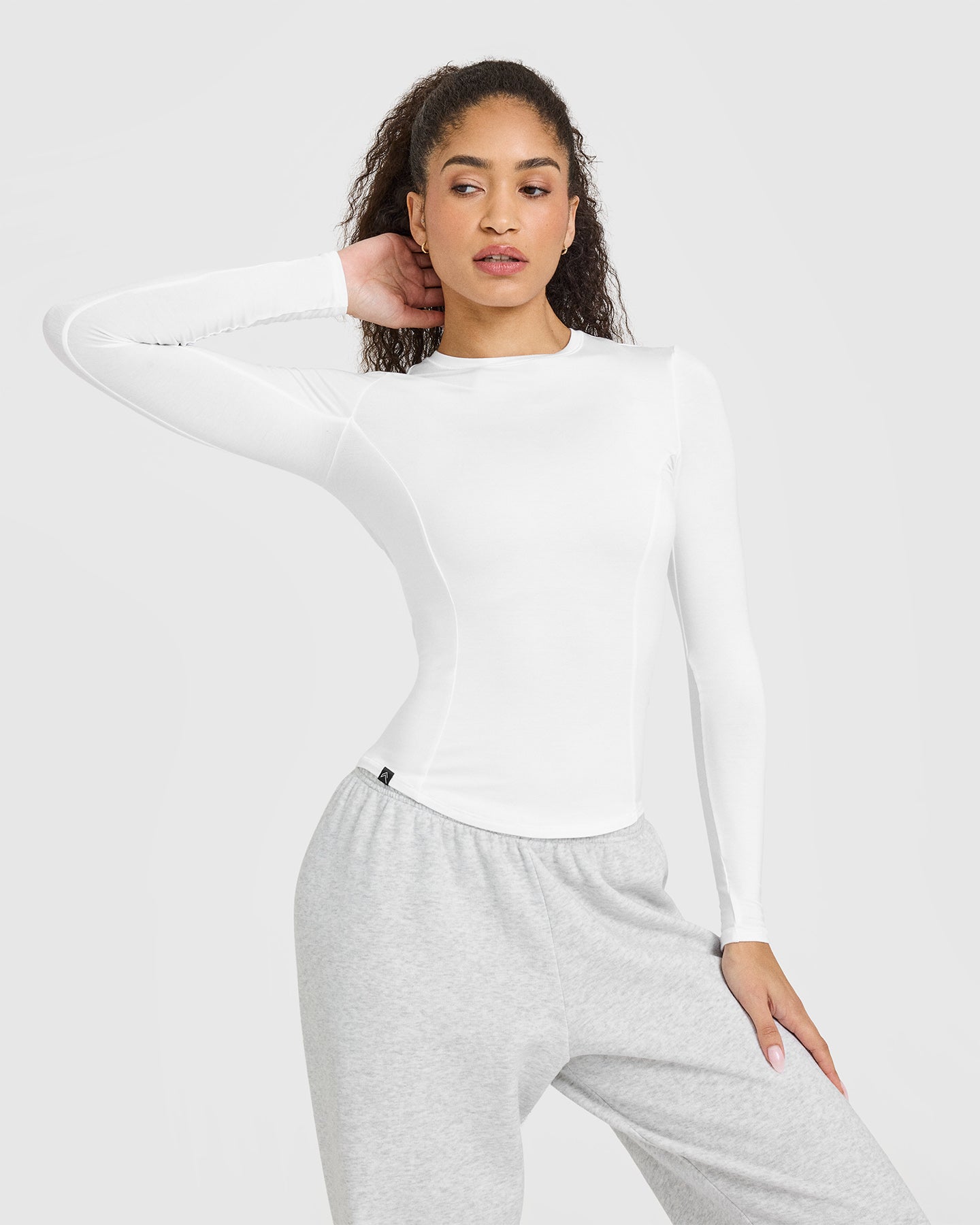 Mellow Soft Long Sleeve Top | White