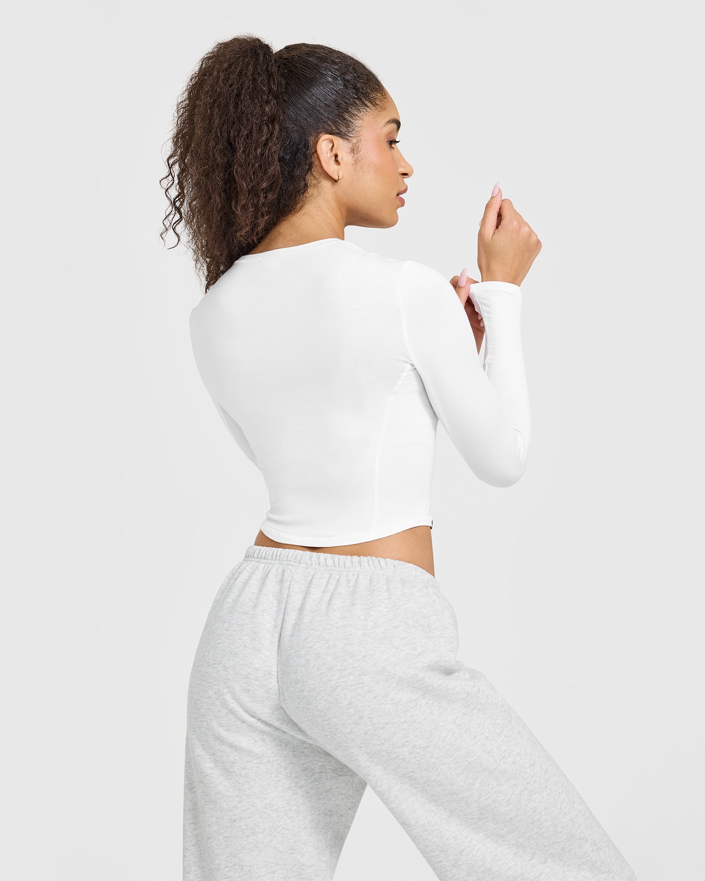 Alternative view of Mellow Soft Mid Long Sleeve Top | White