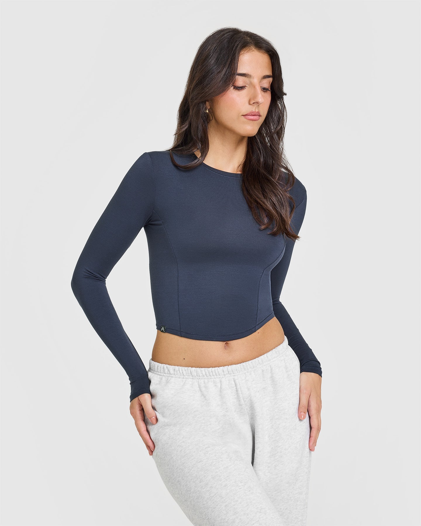 Mellow Soft Mid Long Sleeve Top | True Blue