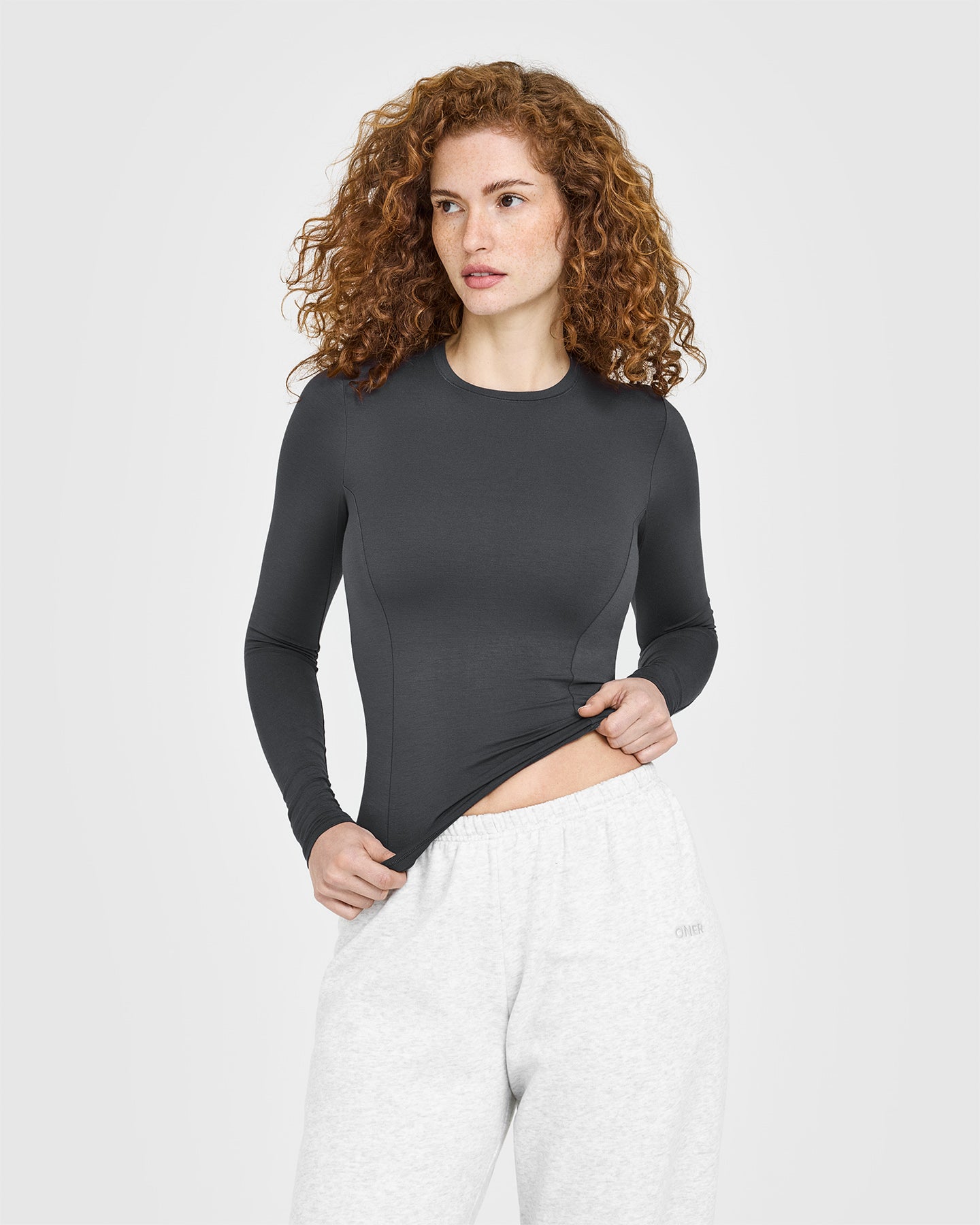 Mellow Soft Long Sleeve Top | Coal