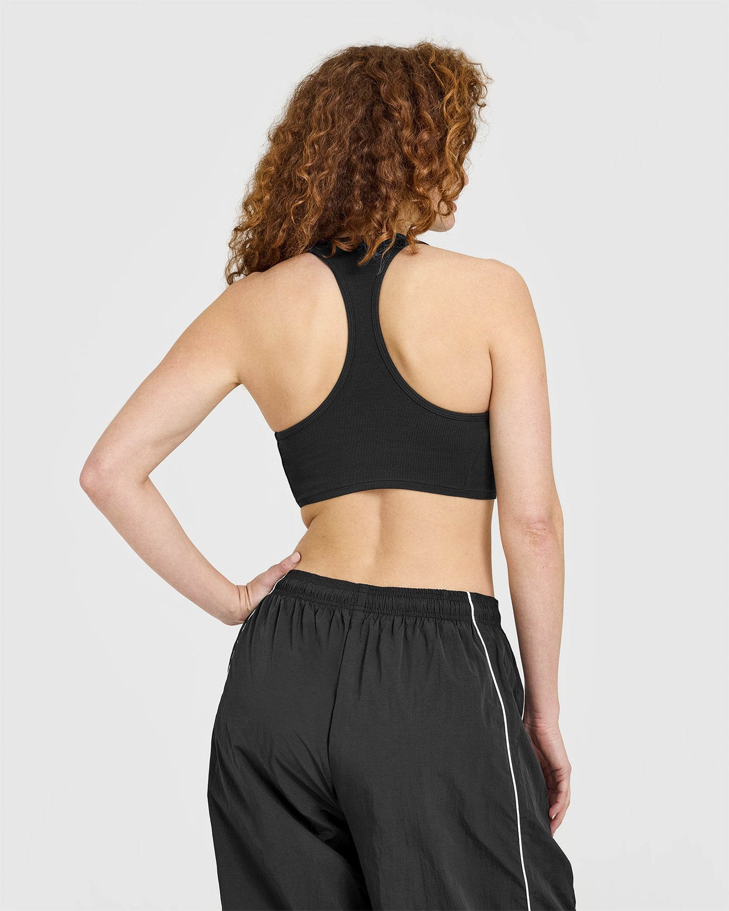 Mellow Rib Square Neck Bra | Soft Black - Image 2