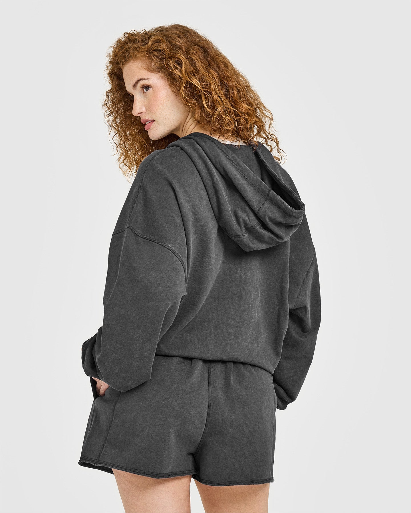 Raw Lounge Oversized Zip Hoodie | Washed Black - Image 2