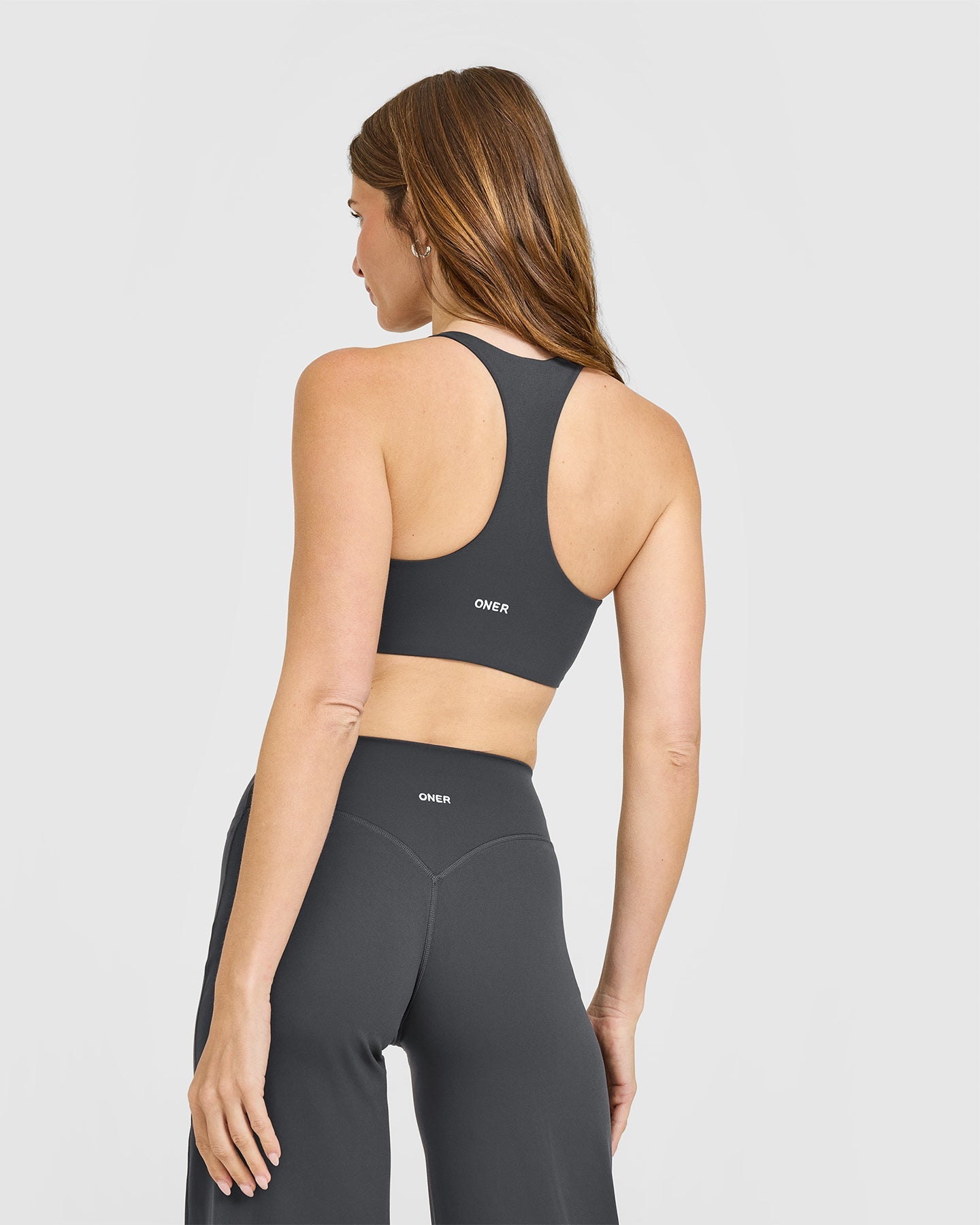 SoftMotion Sports Bra with White Logo | Coal - Image 4