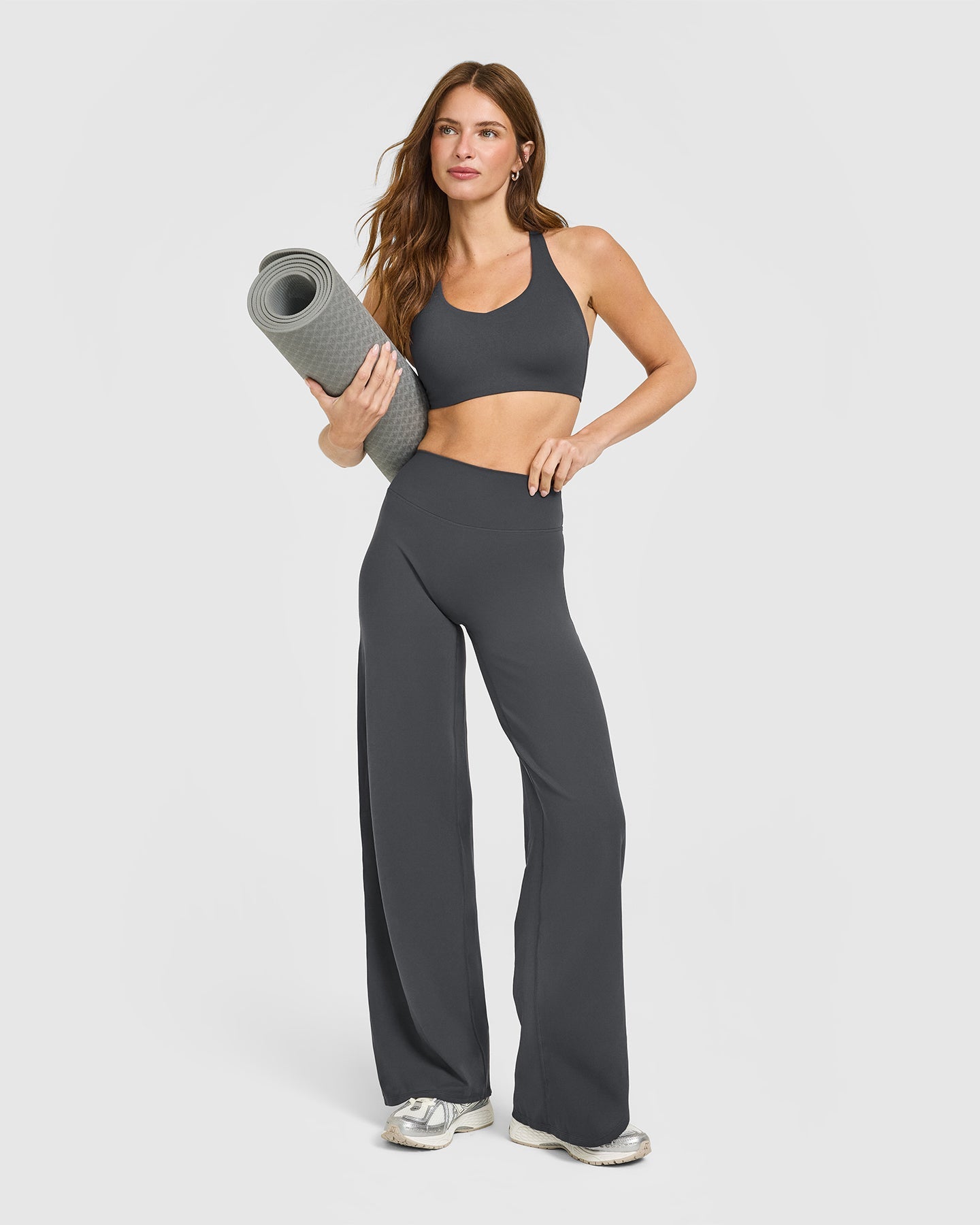 SoftMotion Sports Bra with White Logo | Coal - Image 3