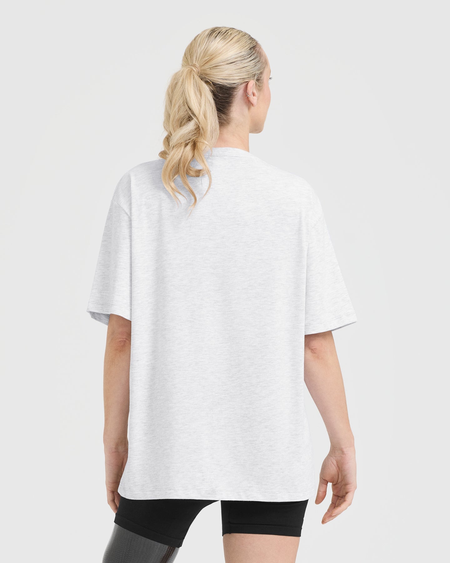 Classic Oner Graphic Oversized Lightweight T-Shirt | Light Grey Marl - Image 2