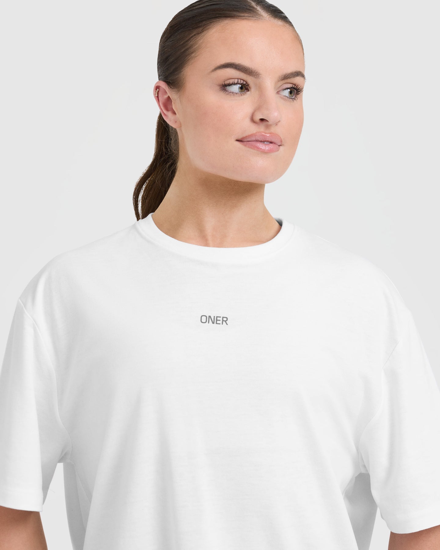 Classic Oner Graphic Oversized Lightweight T-Shirt | White - Image 4