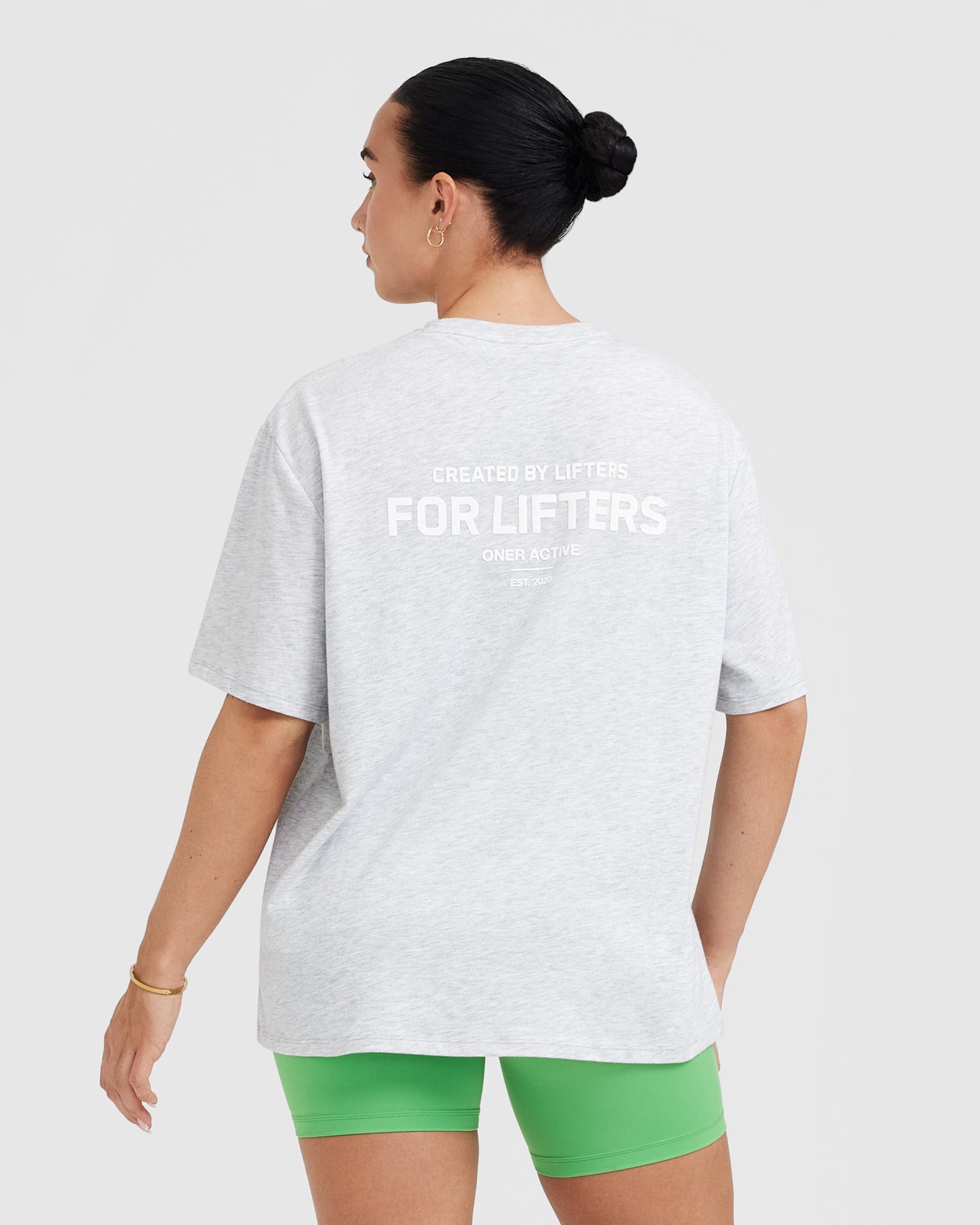 Classic Lifters Graphic Oversized Lightweight T-Shirt | Light Grey Marl - Image 2