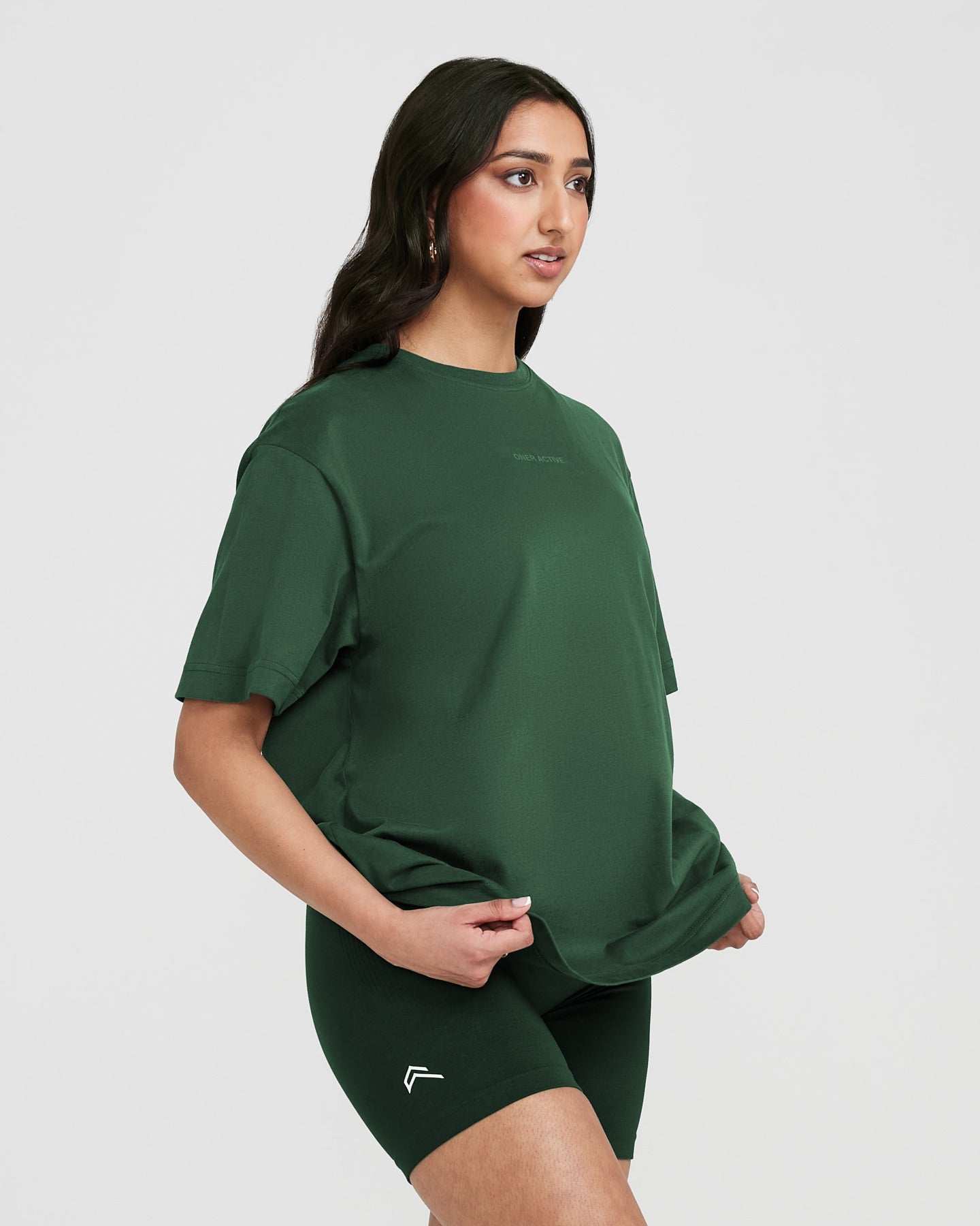 Classic Mirror Graphic Oversized T-Shirt | Washed Evergreen - Image 3
