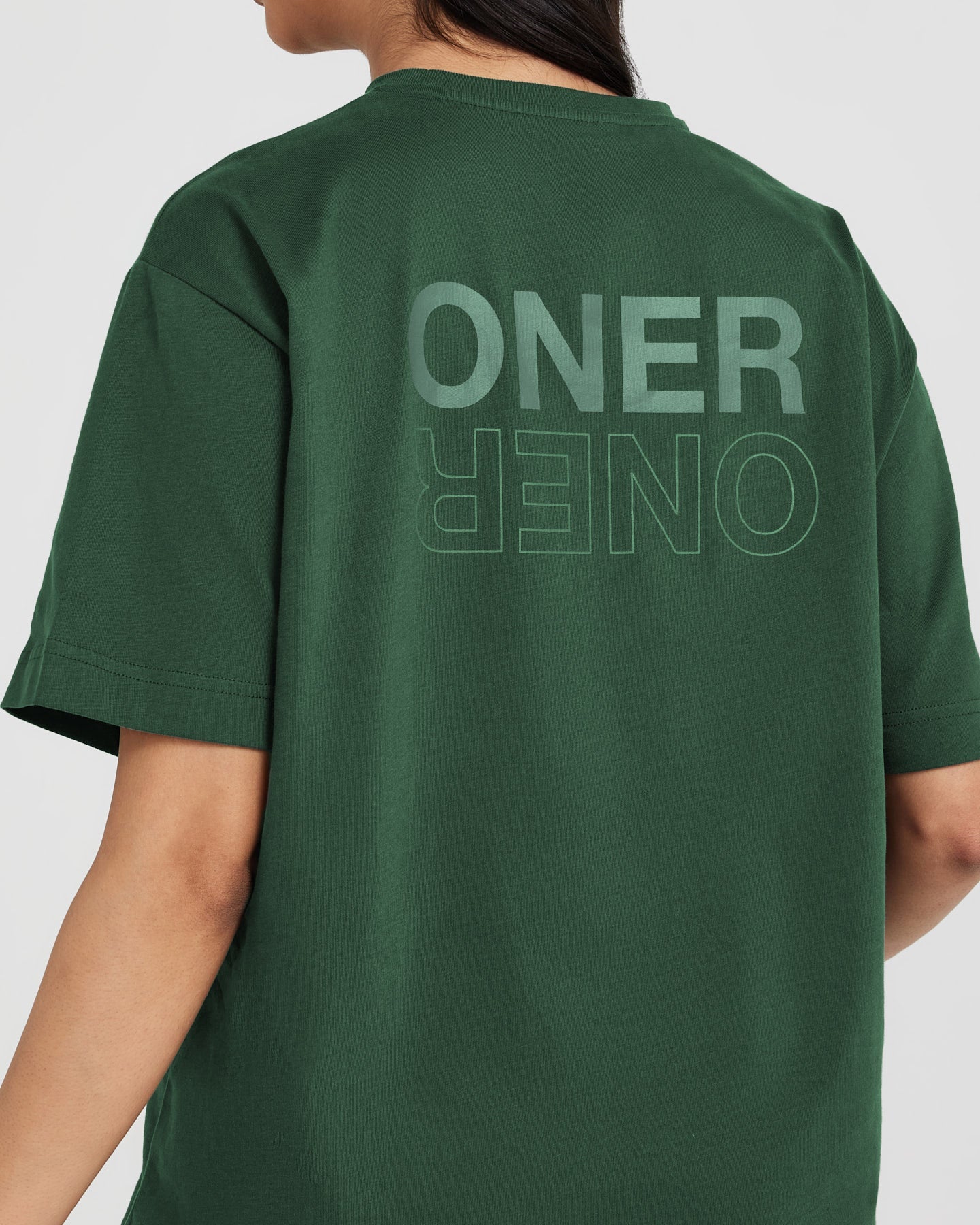 Classic Mirror Graphic Oversized T-Shirt | Washed Evergreen - Image 5