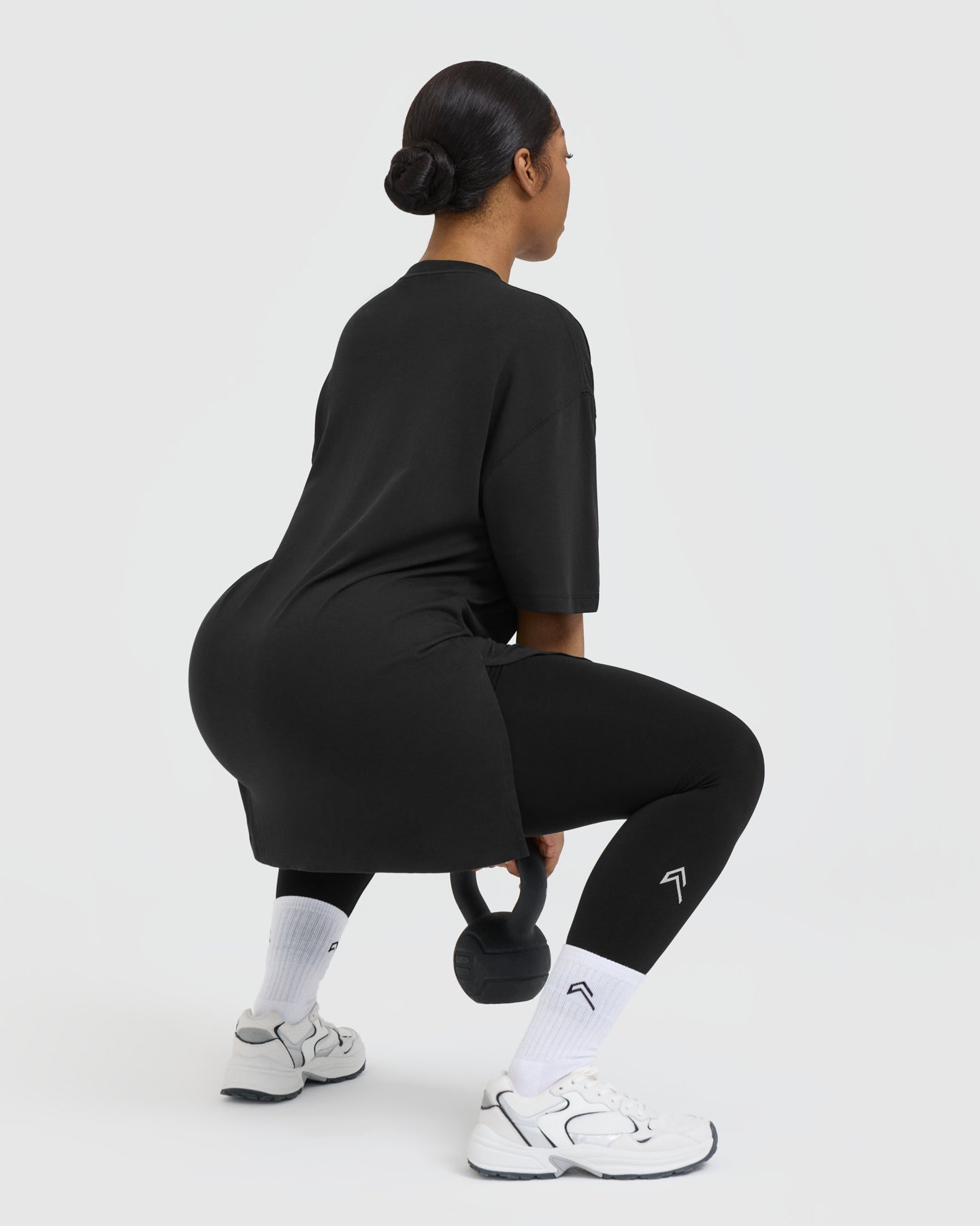 Classic Oversized Longline T-Shirt | Black - Image 6