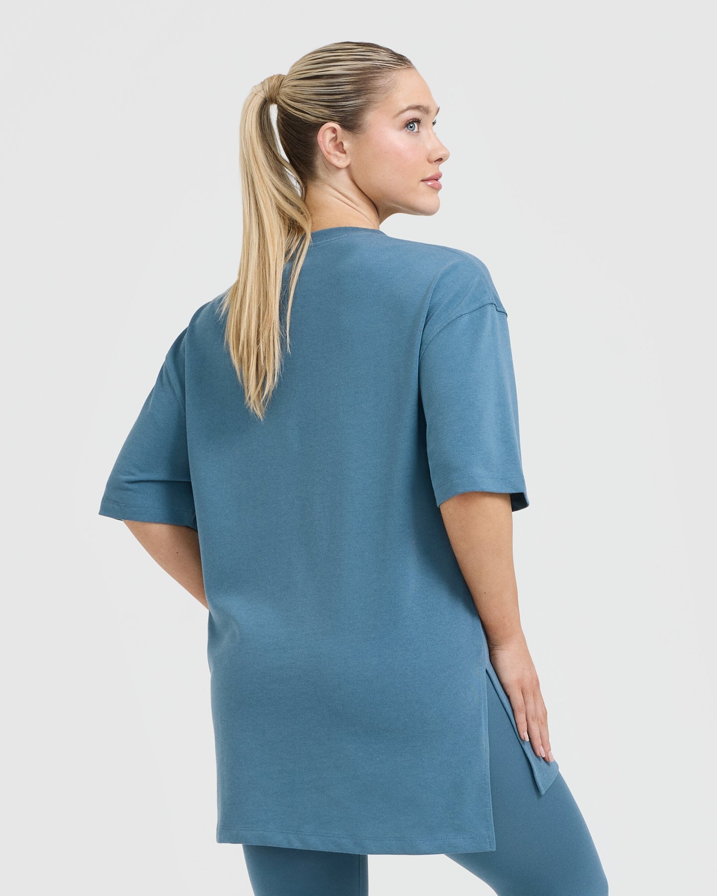 Classic Longline T-Shirt | Moonstone Blue - Image 2