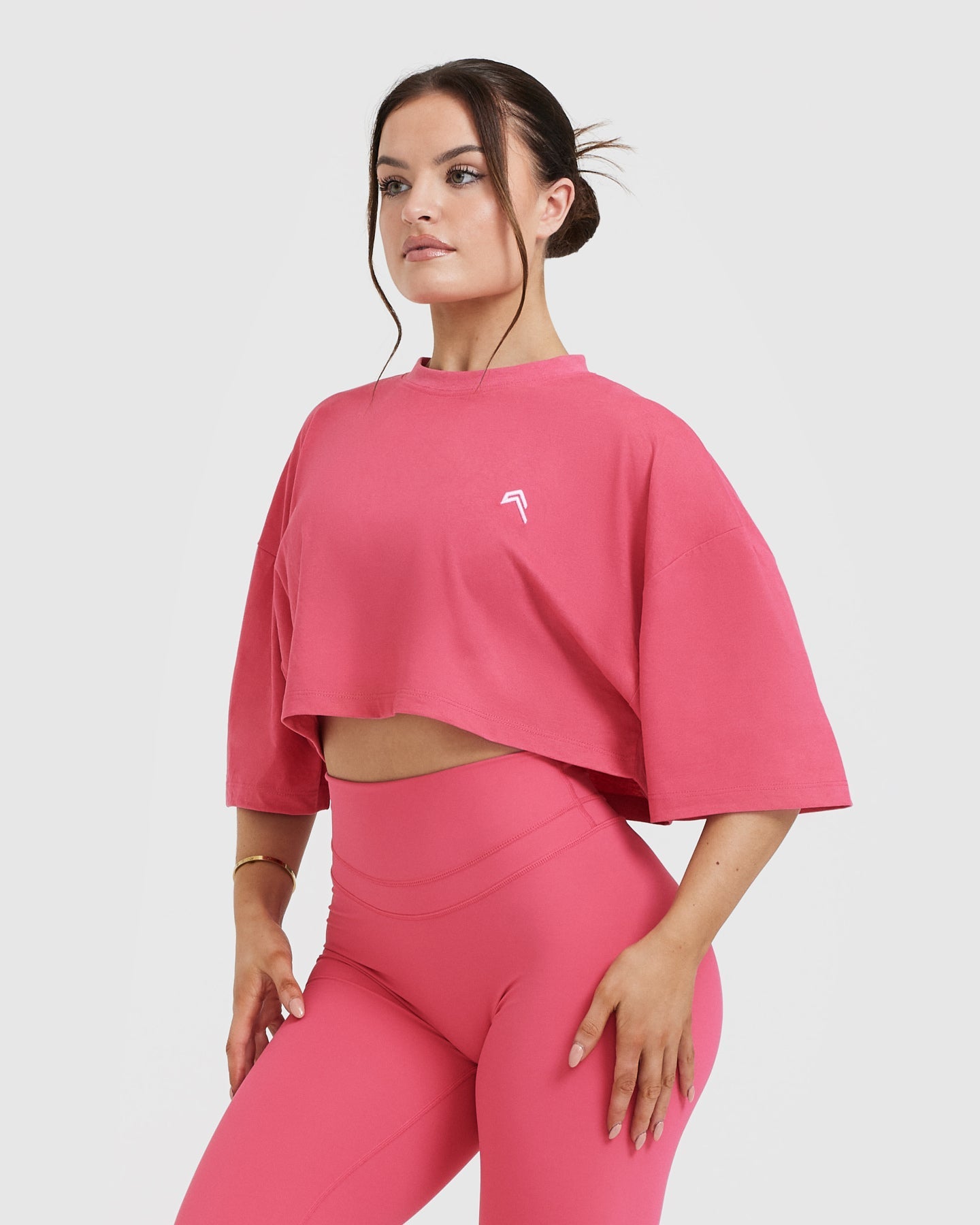Classic Relaxed Crop Lightweight T-Shirt | Velvet Pink - Image 3