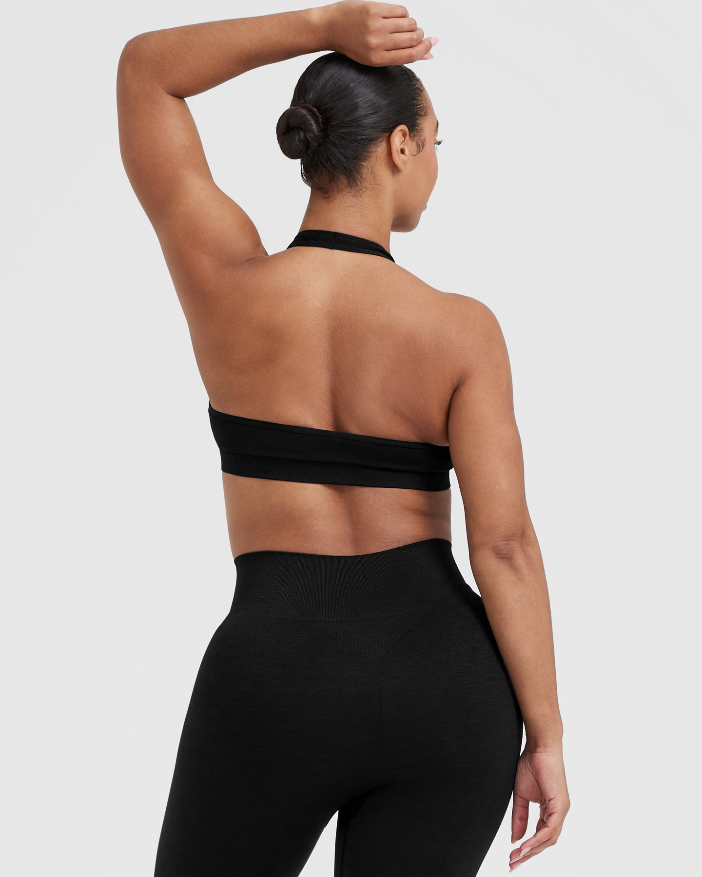 Classic Seamless 2.0 Halter Neck Bralette | Black Marl - Image 2