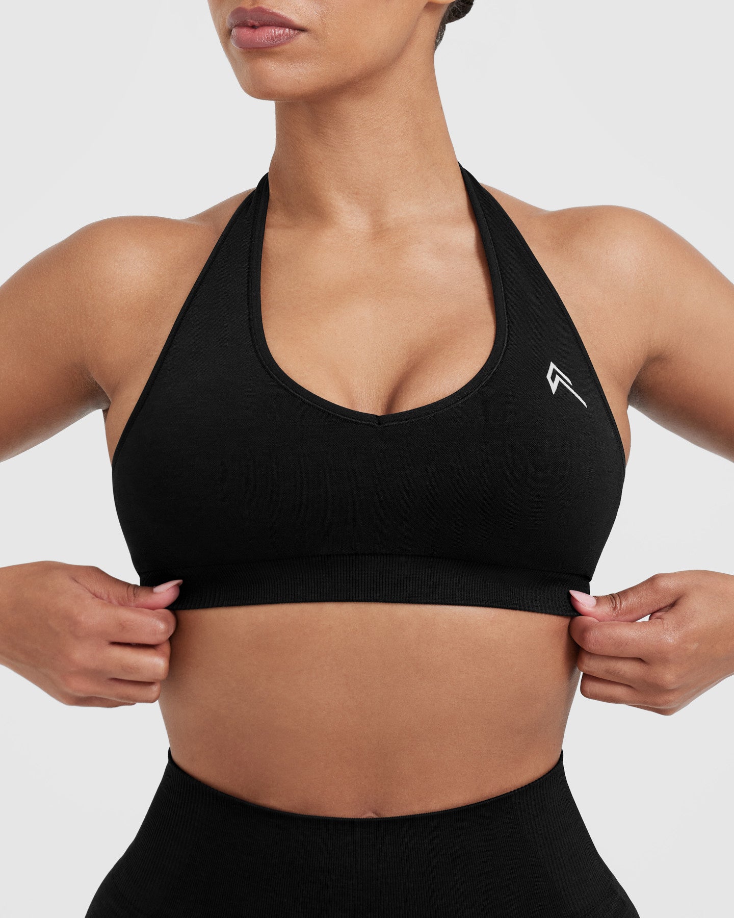 Classic Seamless 2.0 Halter Neck Bralette | Black Marl - Image 4