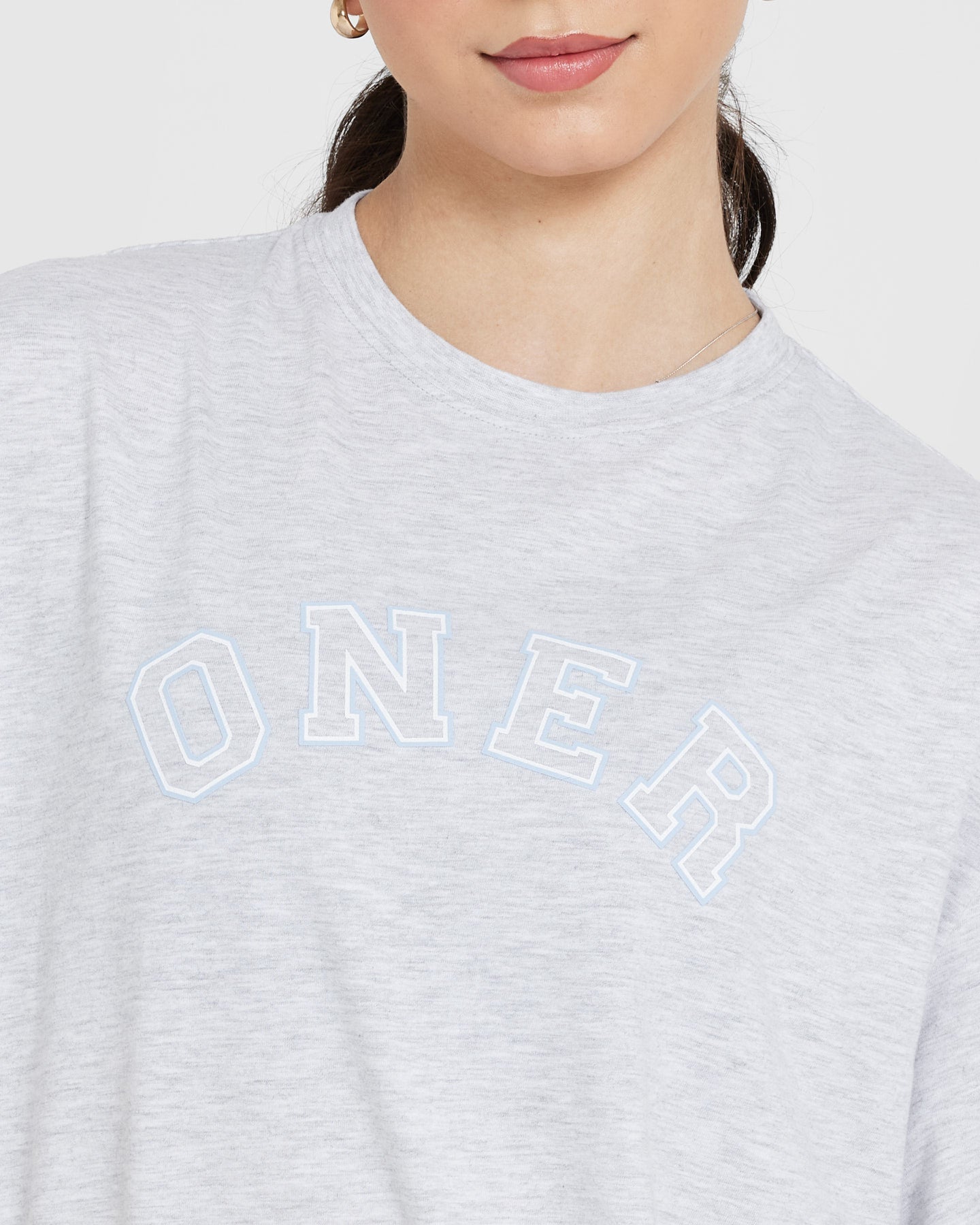 Classic Varsity Oversized Lightweight T-shirt | Light Grey Marl - Image 4