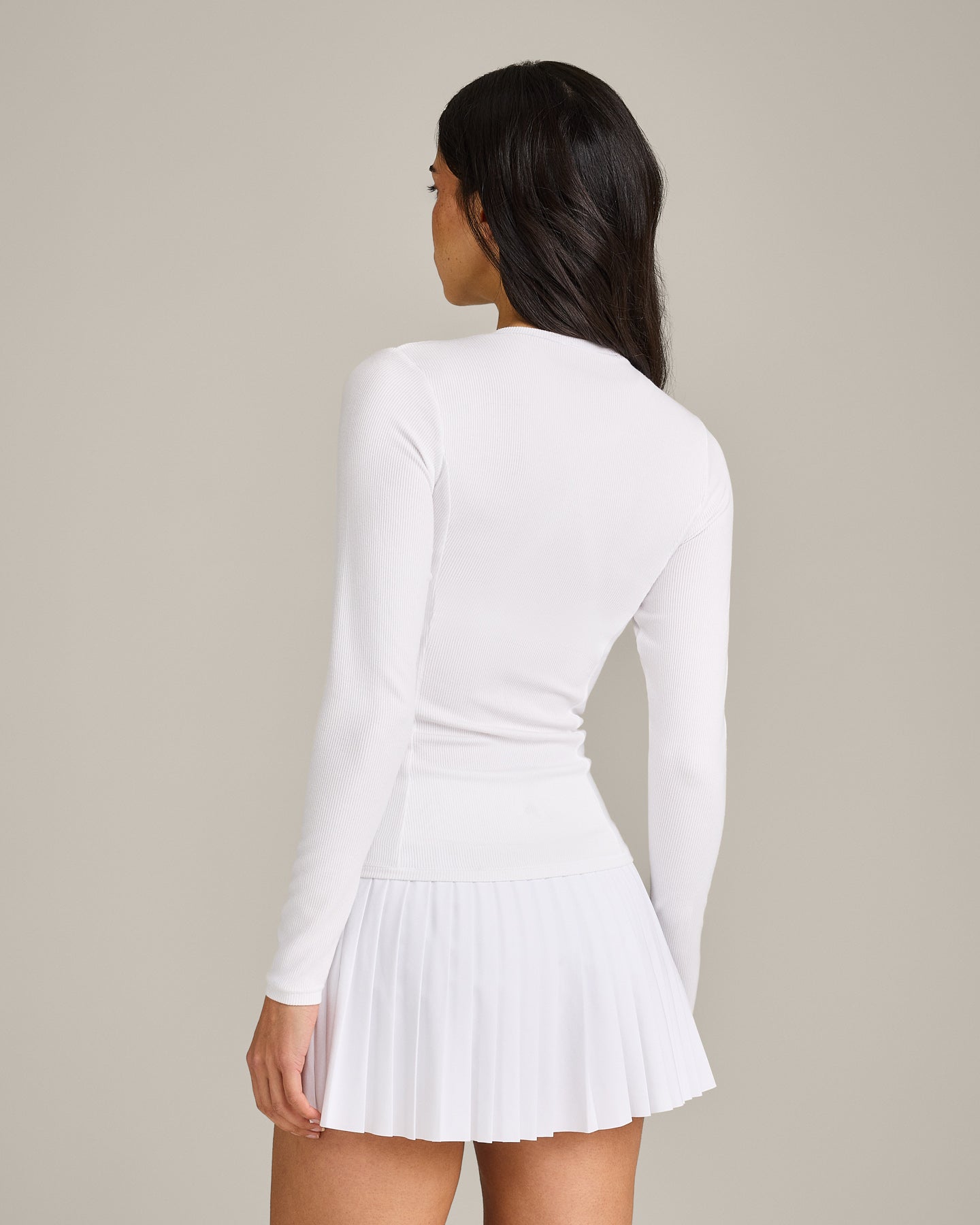 Mellow Rib Long Sleeve Cardigan | White - Image 2