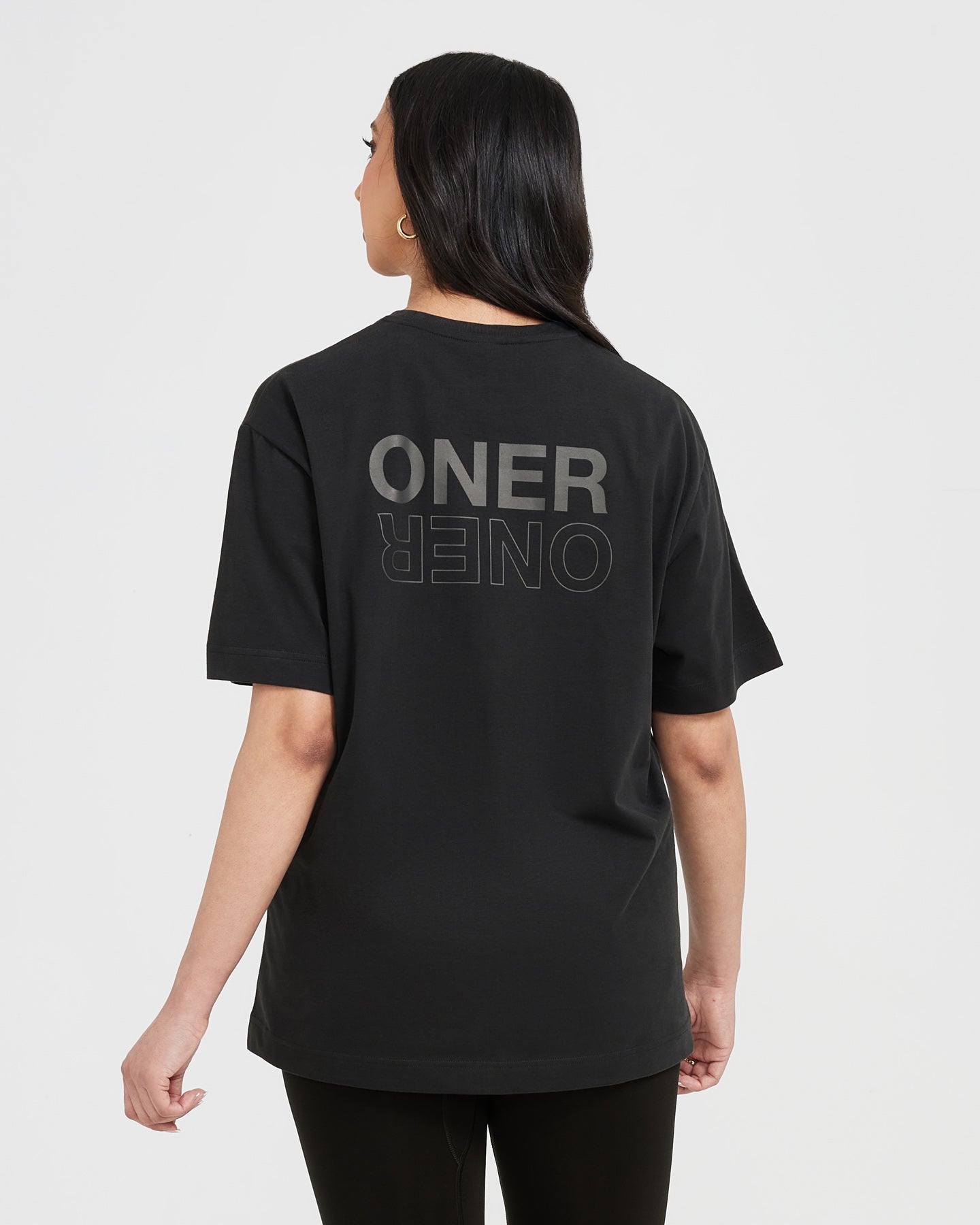 Classic Mirror Graphic Oversized T-Shirt | Washed Black - Image 2