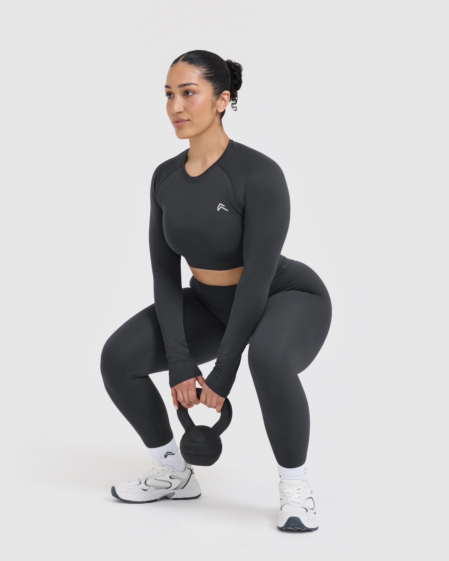 Go To Seamless Fitted Crop Long Sleeve Top | Coal - Image 6