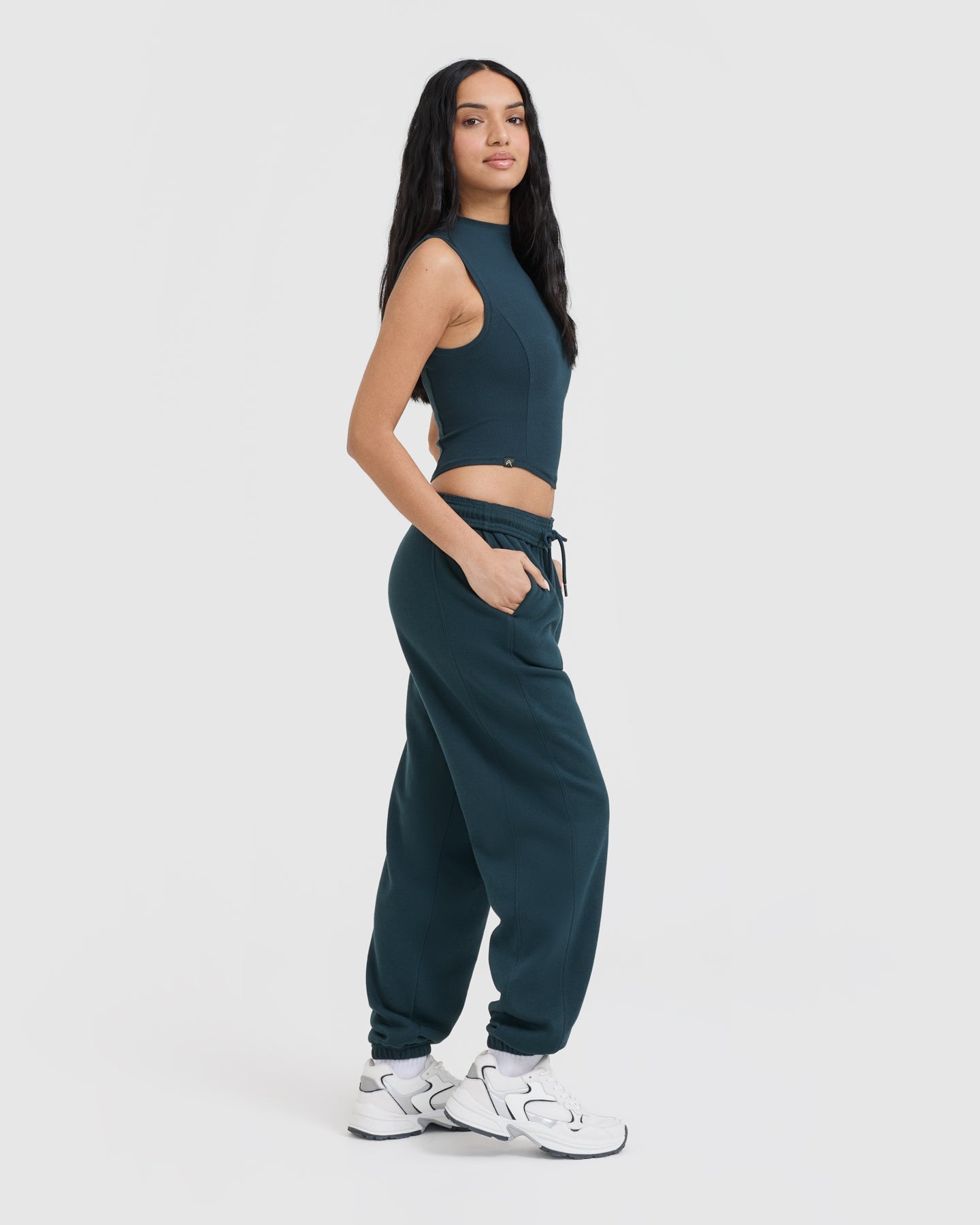 Mellow Rib Mid Mock Neck Tank | Oil Blue - Image 3