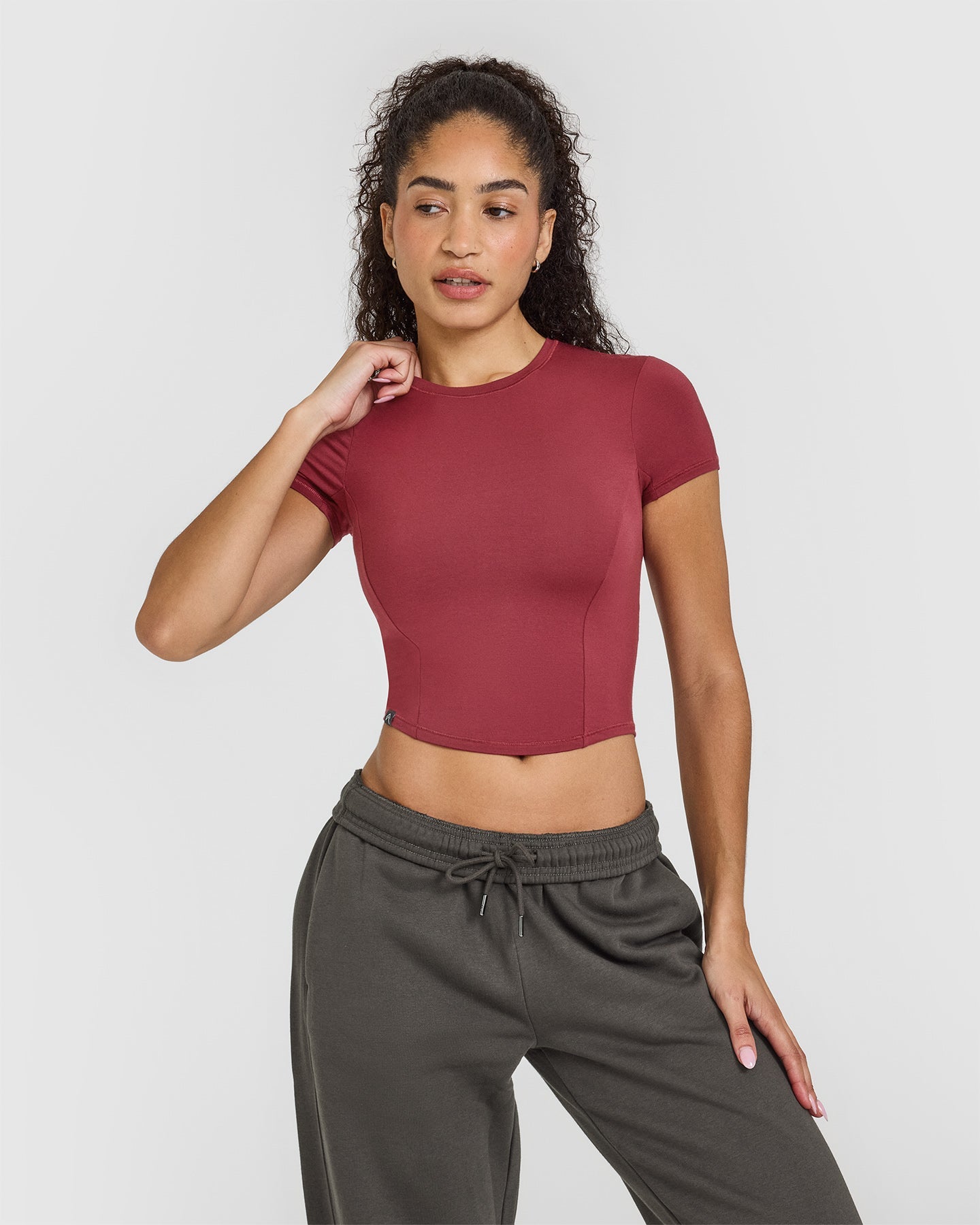Mellow Soft Mid Short Sleeve T-Shirt | Burnt Cherry