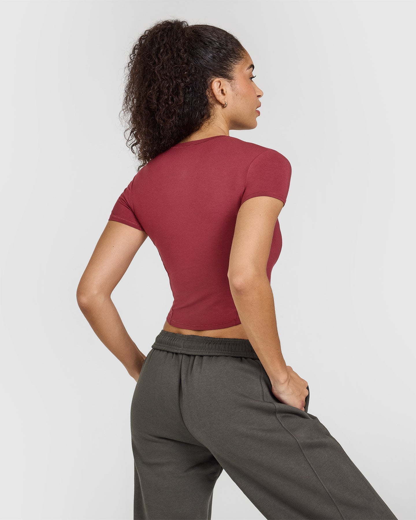 Mellow Soft Mid Short Sleeve T-Shirt | Burnt Cherry - Image 2