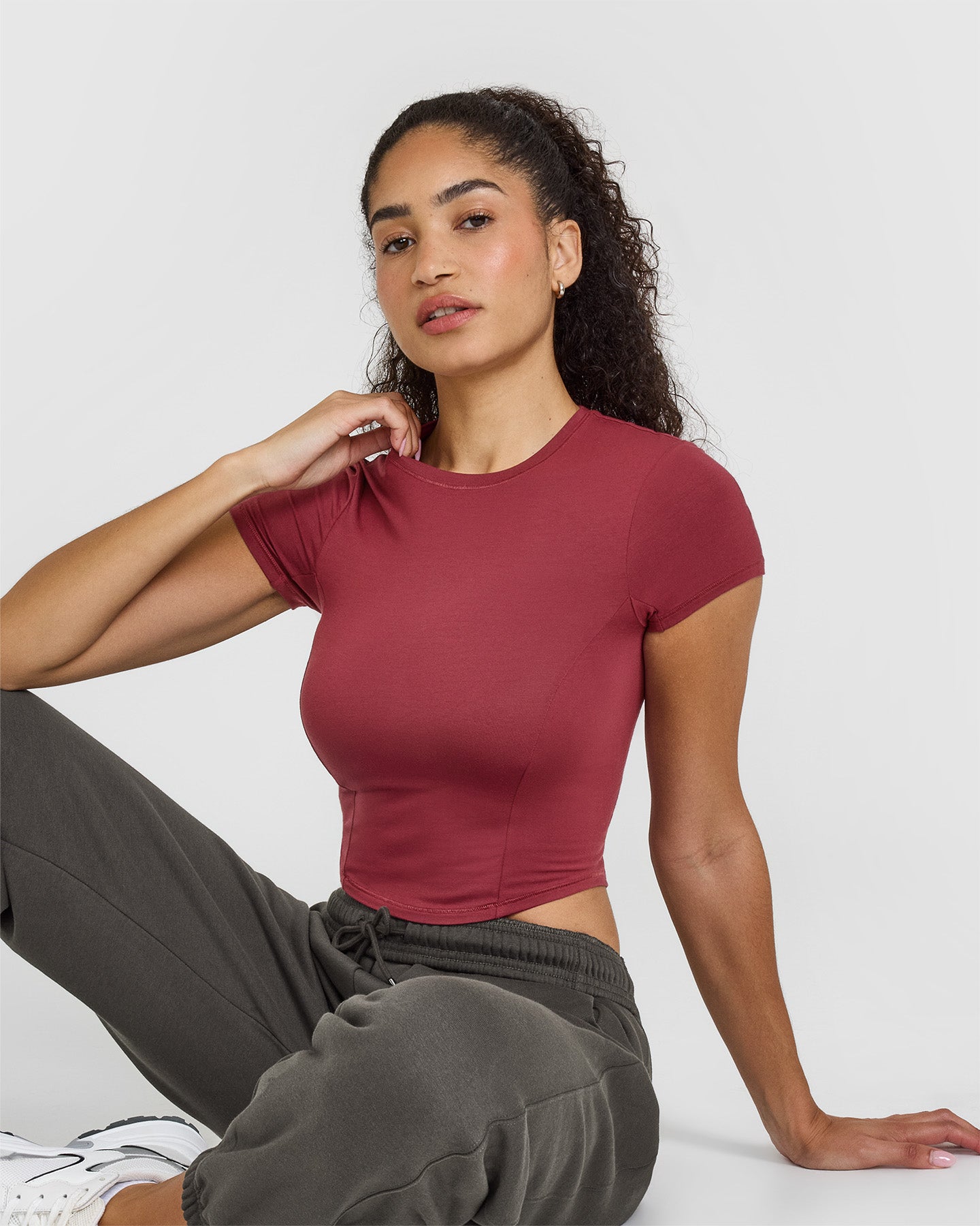 Mellow Soft Mid Short Sleeve T-Shirt | Burnt Cherry - Image 6