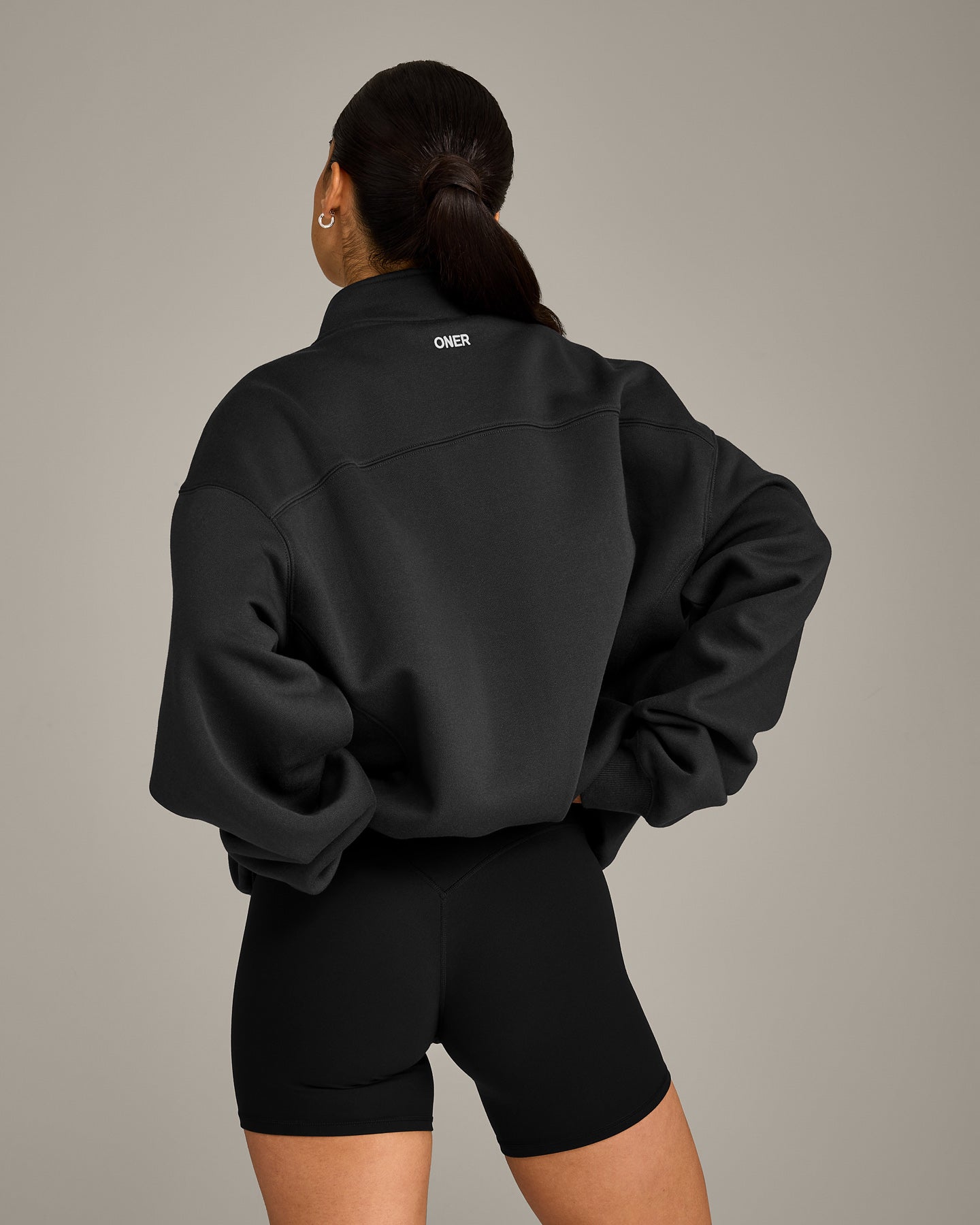 Alternative view of Foundations Cosy 1/4 Zip Sweatshirt | Soft Black