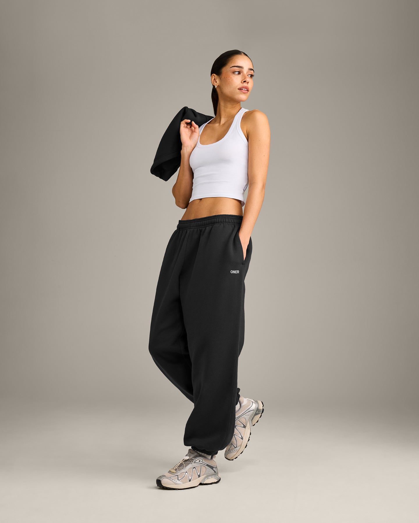 Foundations Cosy Oversized Joggers | Soft Black - Image 3