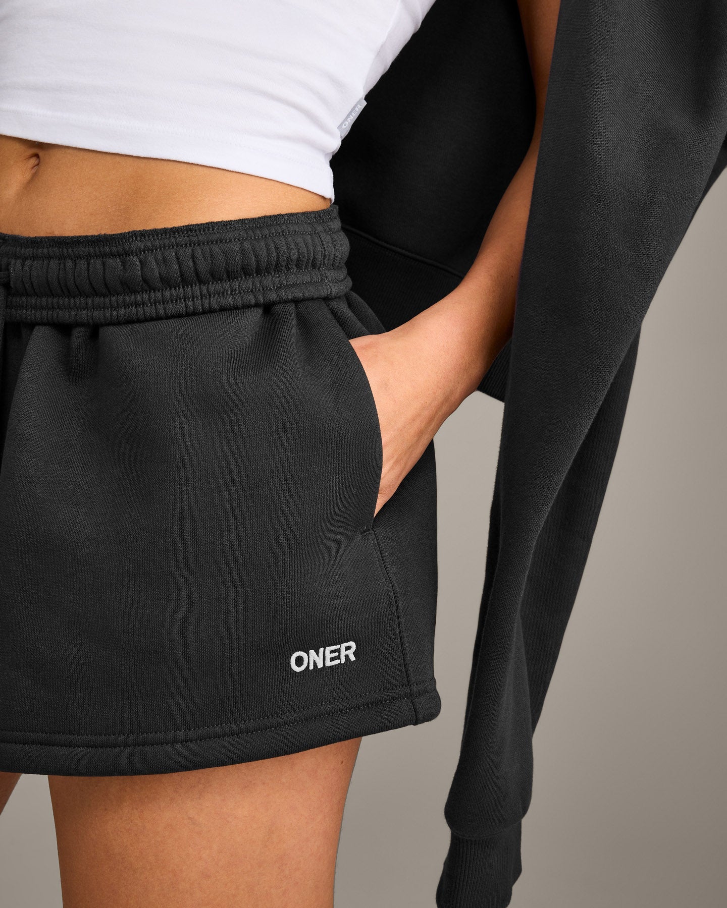Foundations Cosy Oversized Shorts | Soft Black - Image 6