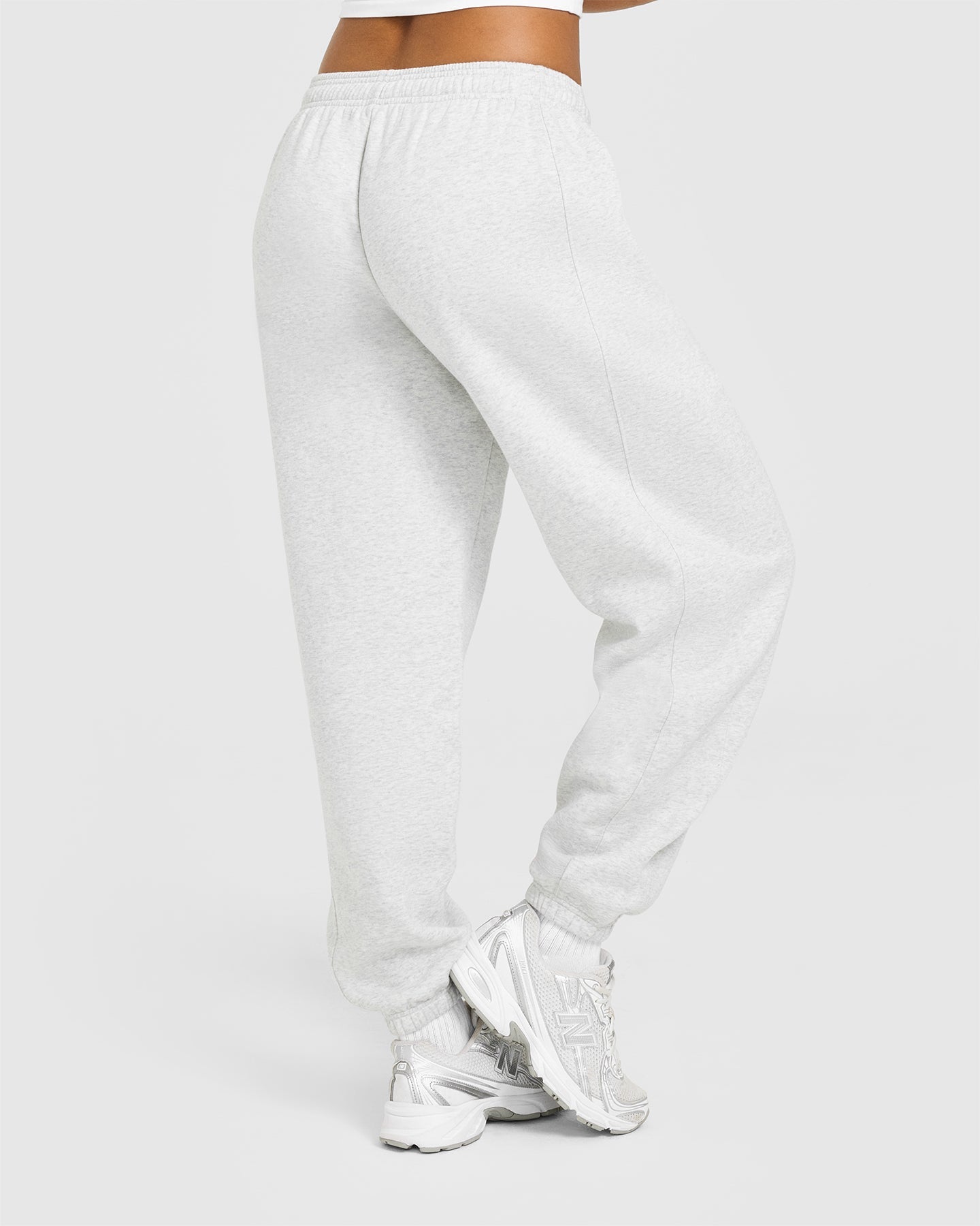 Foundations Oversized Joggers | Light Grey Marl - Image 2