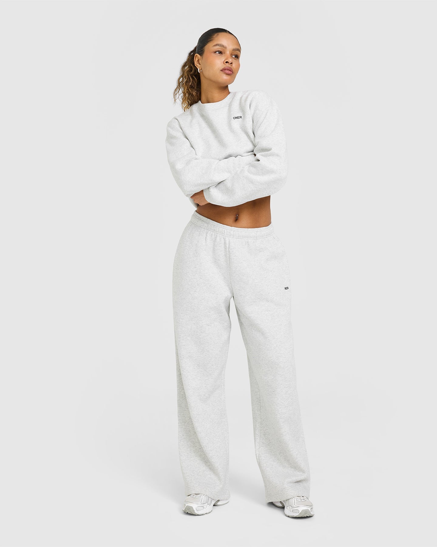 Foundations Oversized Sweatshirt | Light Grey Marl - Image 2