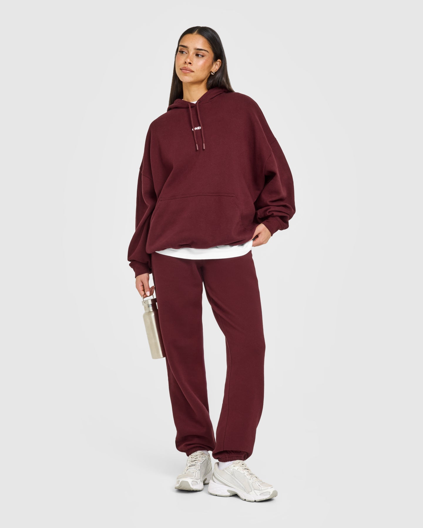 Mid Weight Relaxed Hoodie | Rosewood - Image 2