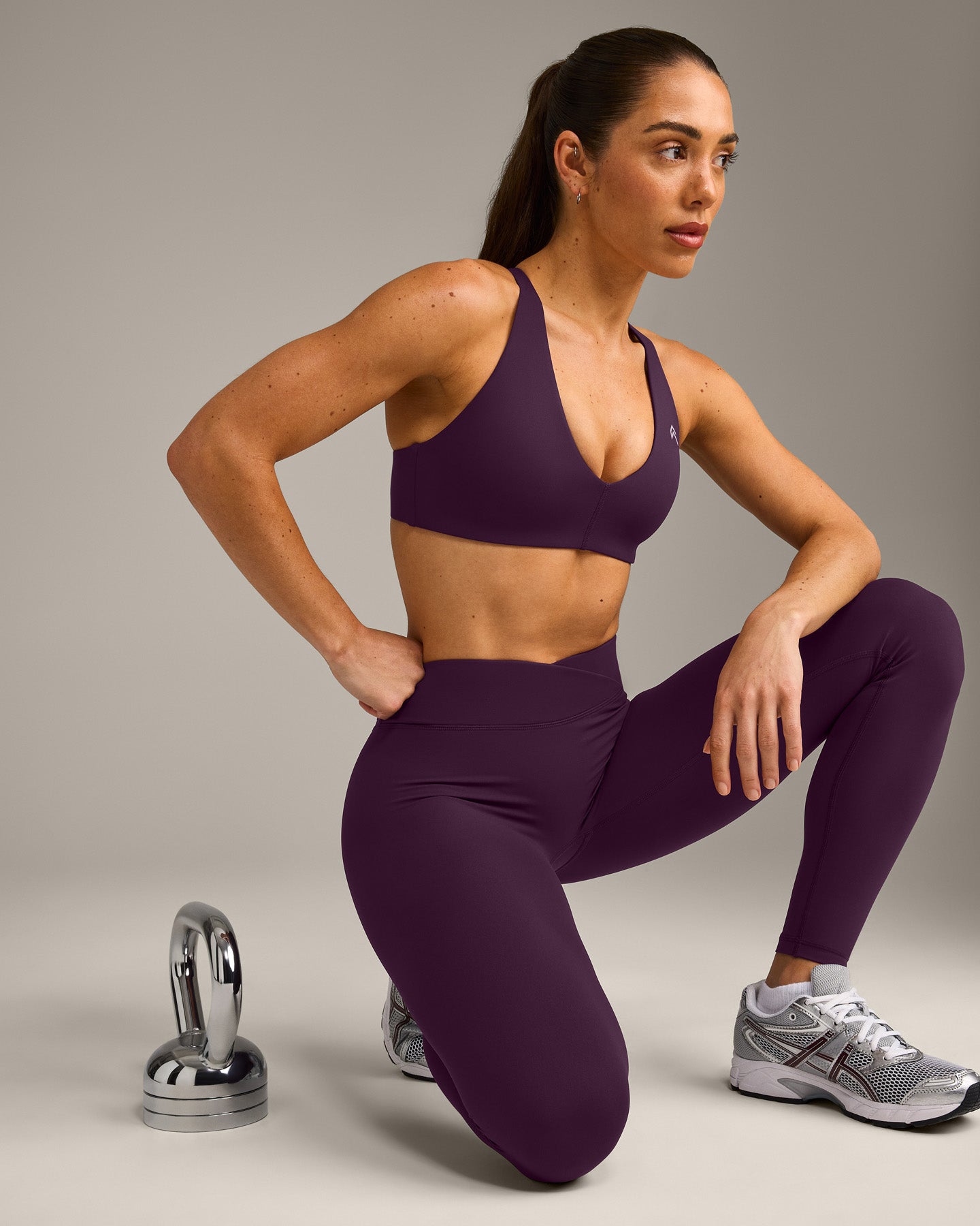 UnifiedMove Wrap Leggings with Reflective Logo | Blackberry Purple - Image 5