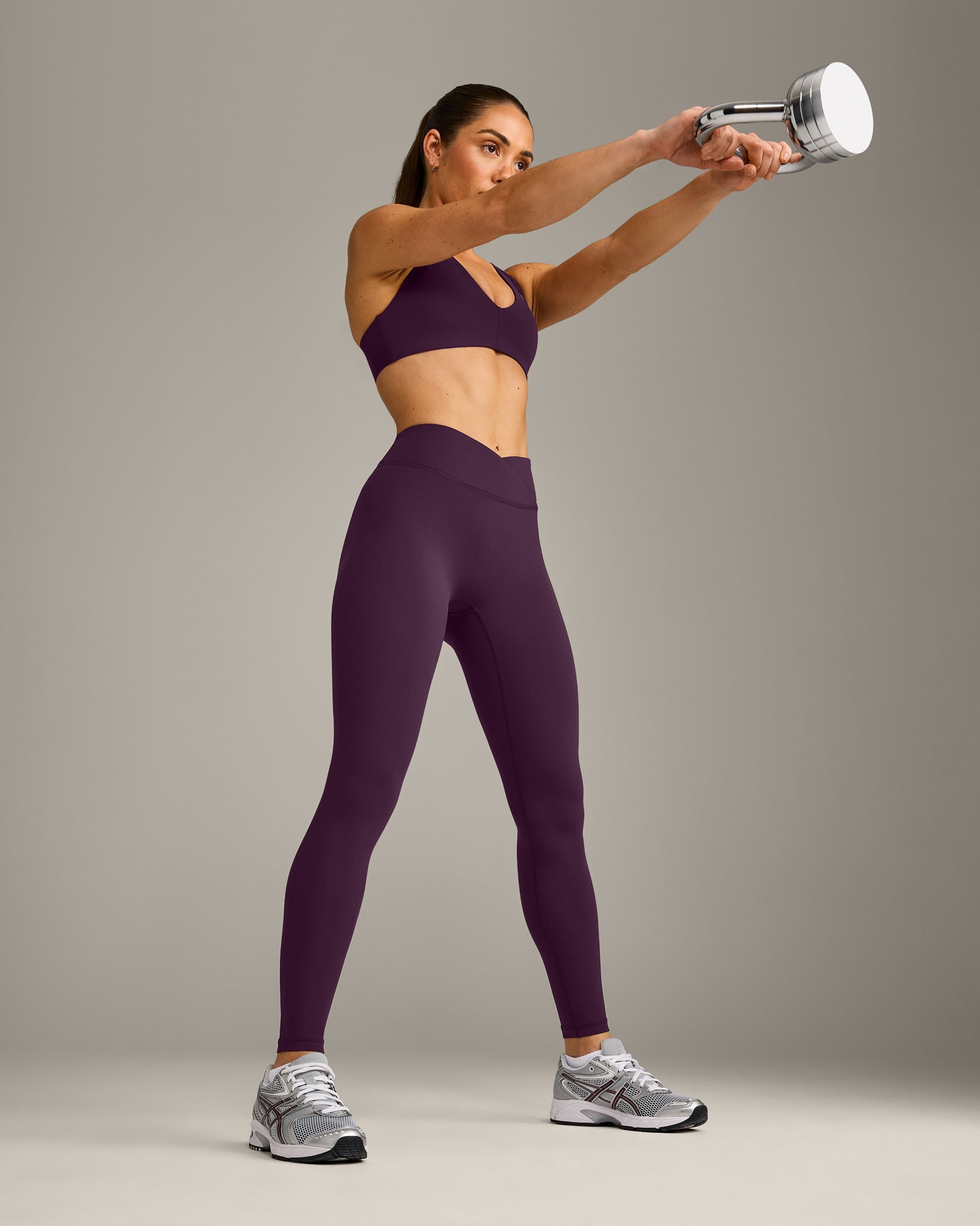 UnifiedMove Wrap Leggings with Reflective Logo | Blackberry Purple - Image 6