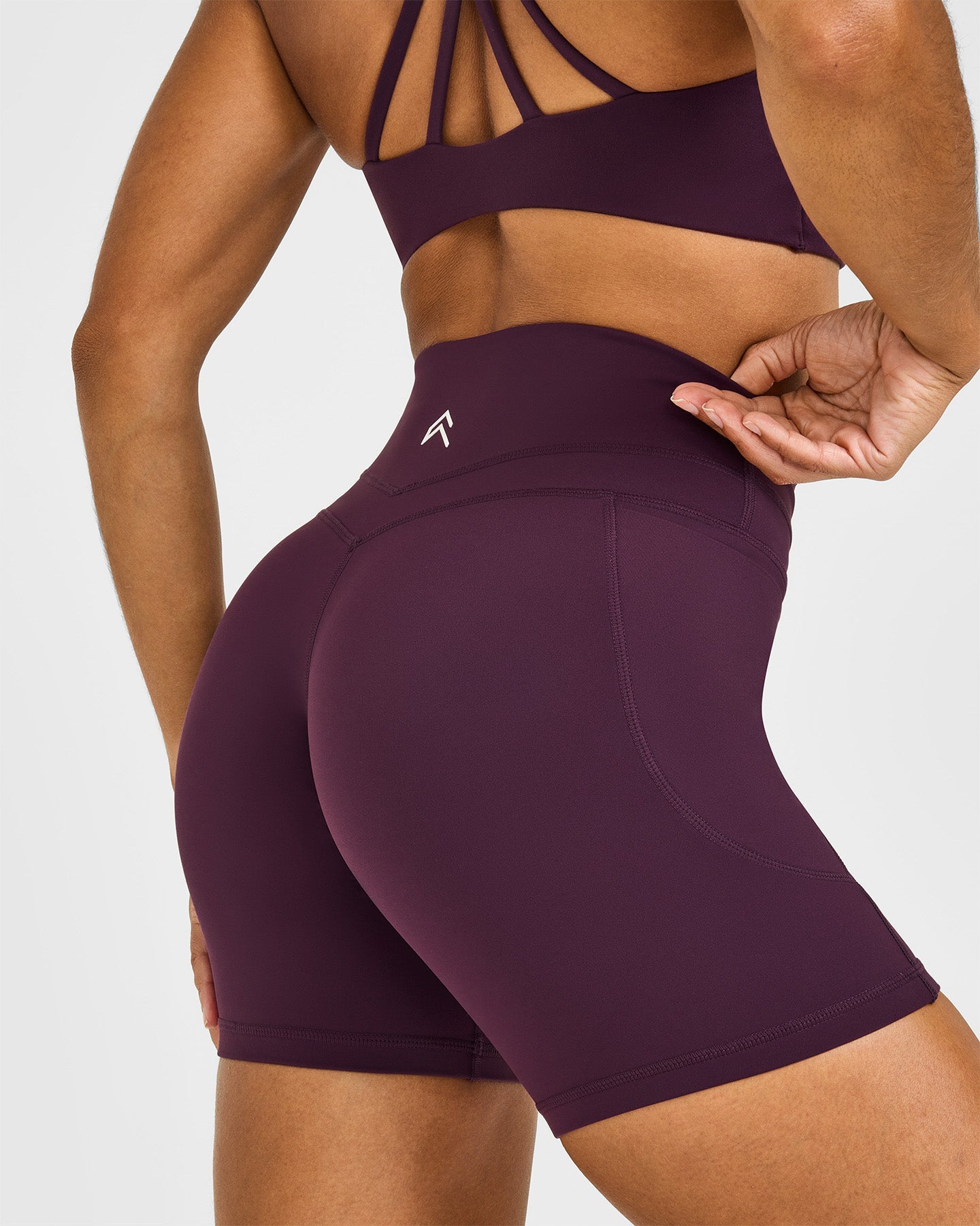 UnifiedMove High Waisted Pocket Shorts 6" | Blackberry Purple - Image 4