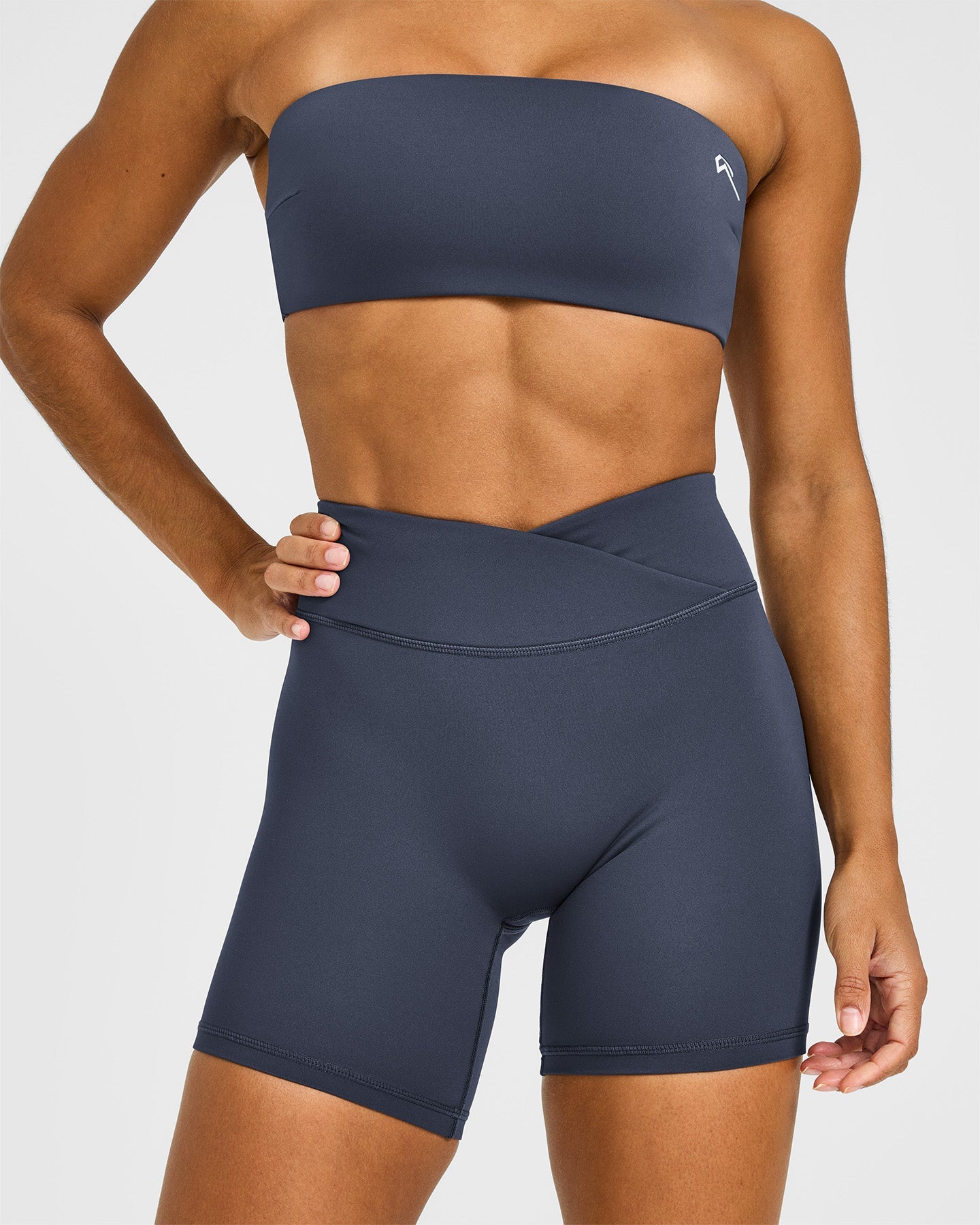 UnifiedMove Wrap Shorts White Logo 6" | True Blue - Image 5