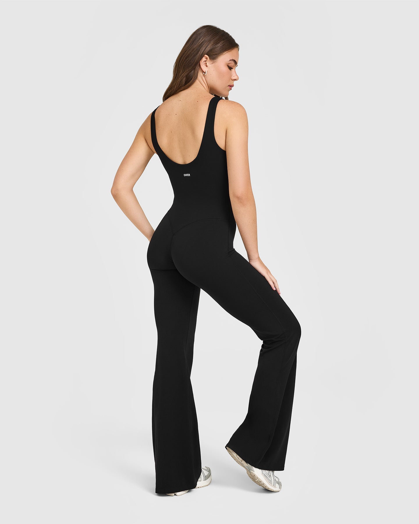 Alternative view of SoftMotion Scoop Back Flared All In One Long with White Logo | Black