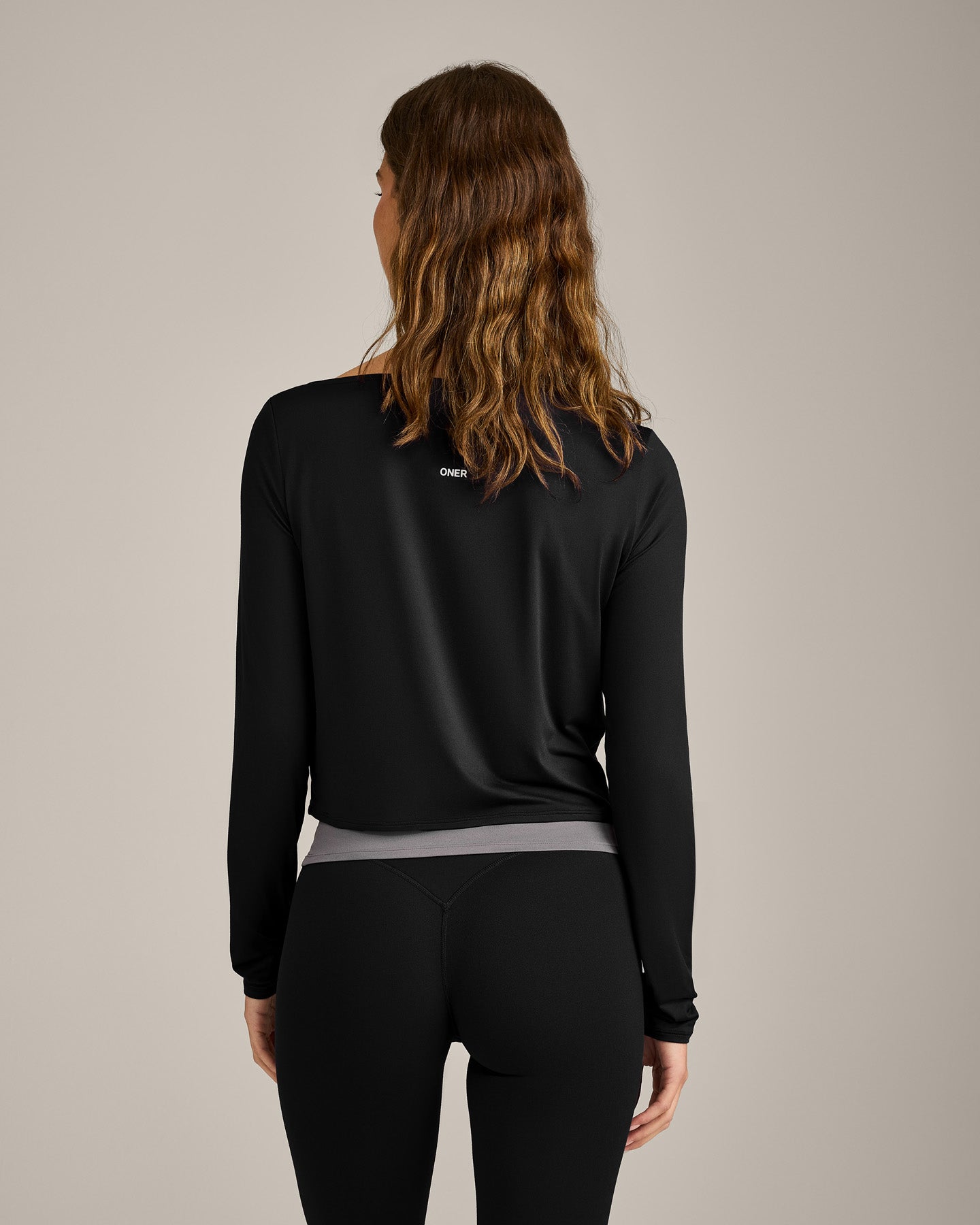 FormeSoft Relaxed Slash Neck Long Sleeve Top | Black - Image 6