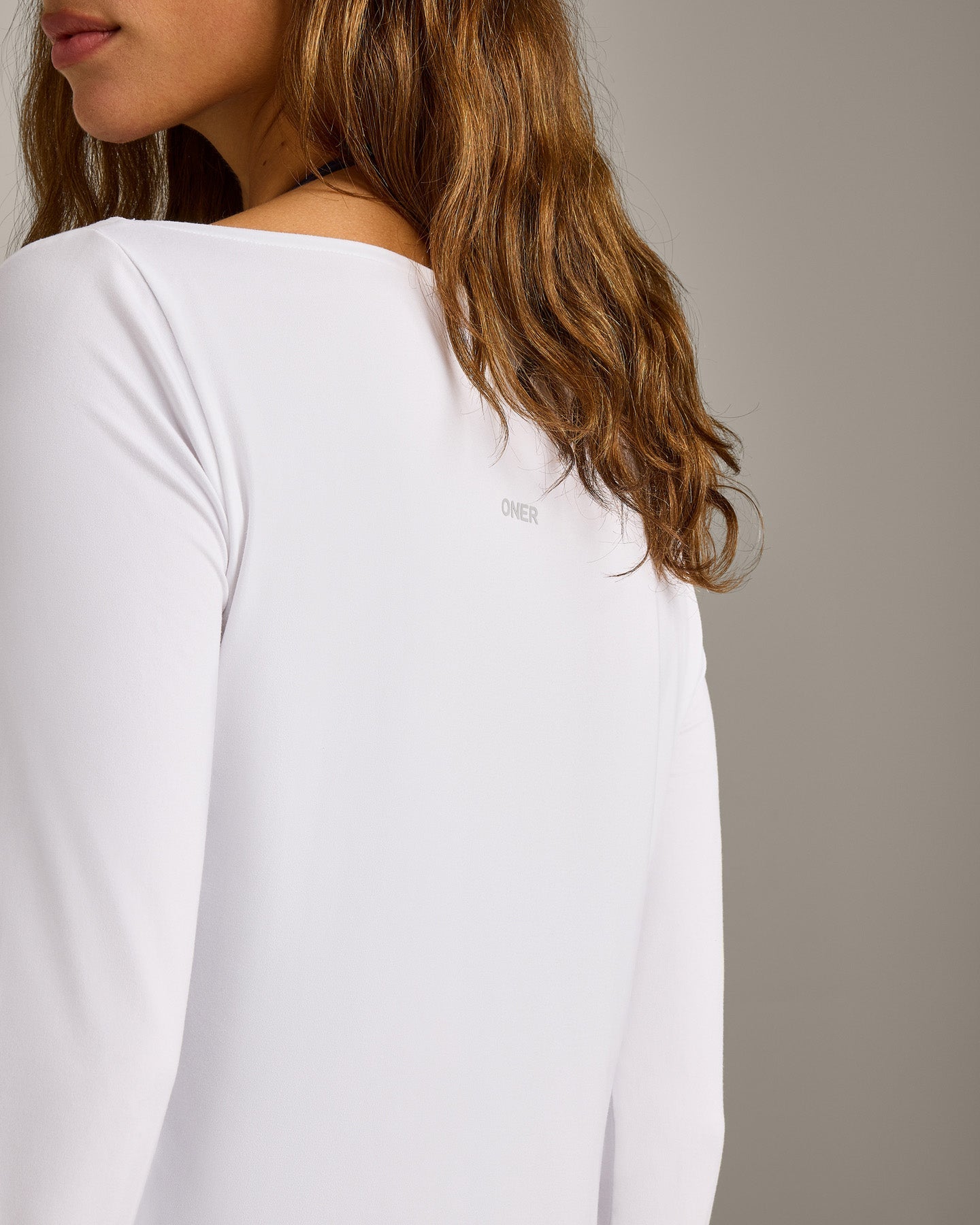 FormeSoft Relaxed Slash Neck Long Sleeve Top | White - Image 5