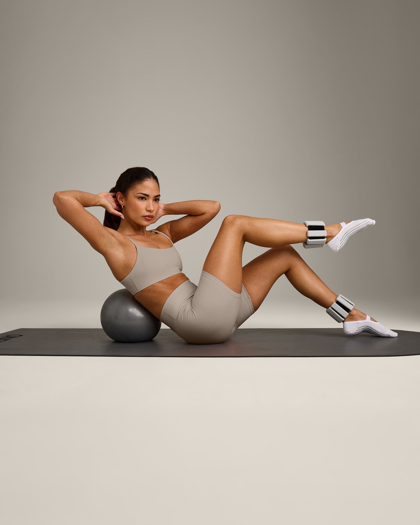 SoftMotion Strappy Sports Bra with White Logo | Warm Sand - Image 3