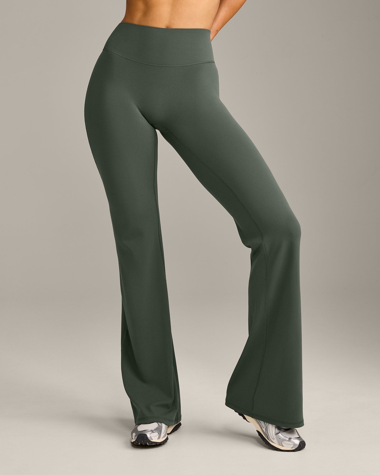 SoftMotion Flared Bottoms with Grey Logo | Dark Khaki - Image 2