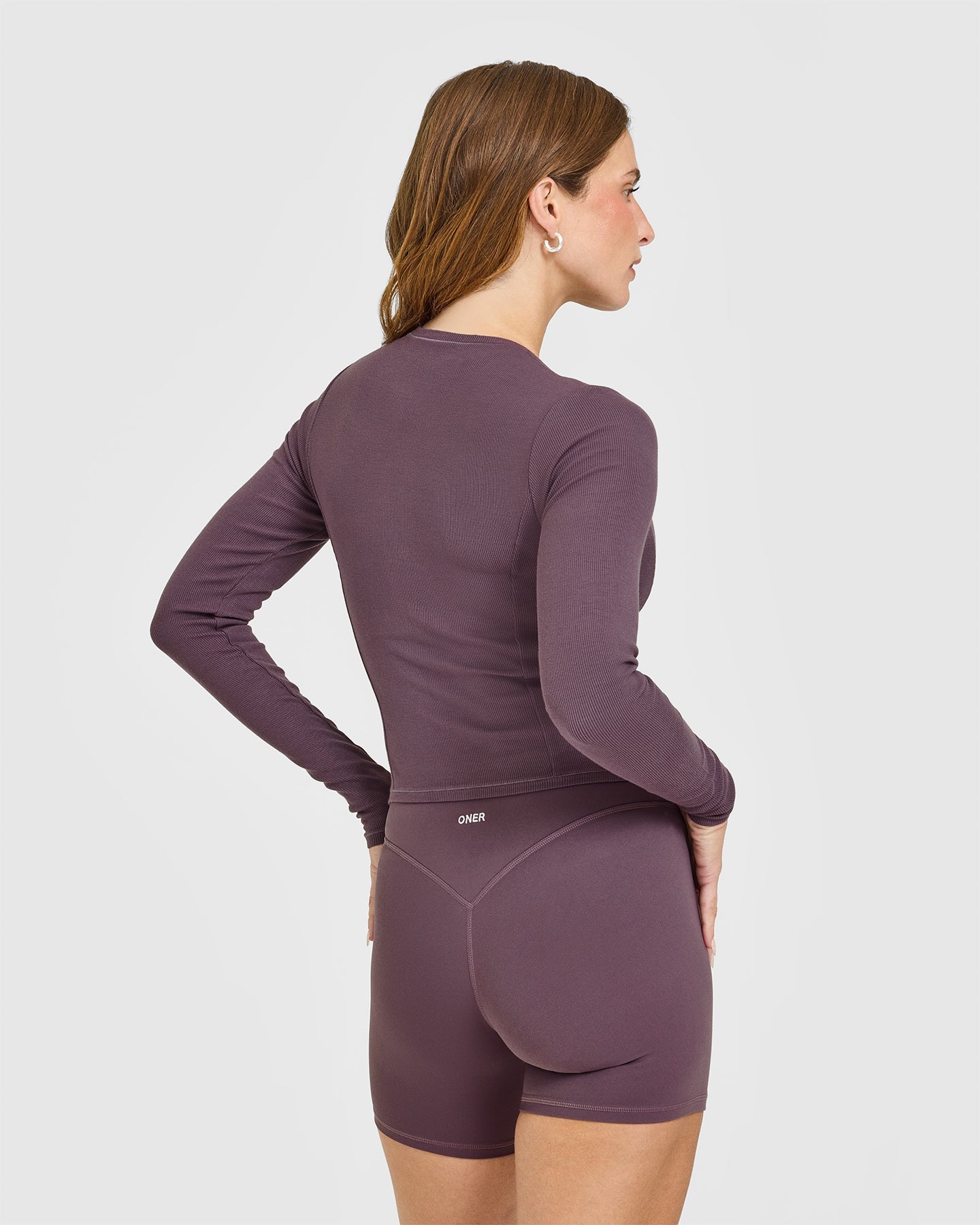 Mellow Rib Mid Long Sleeve Cardigan | Vintage Purple - Image 2