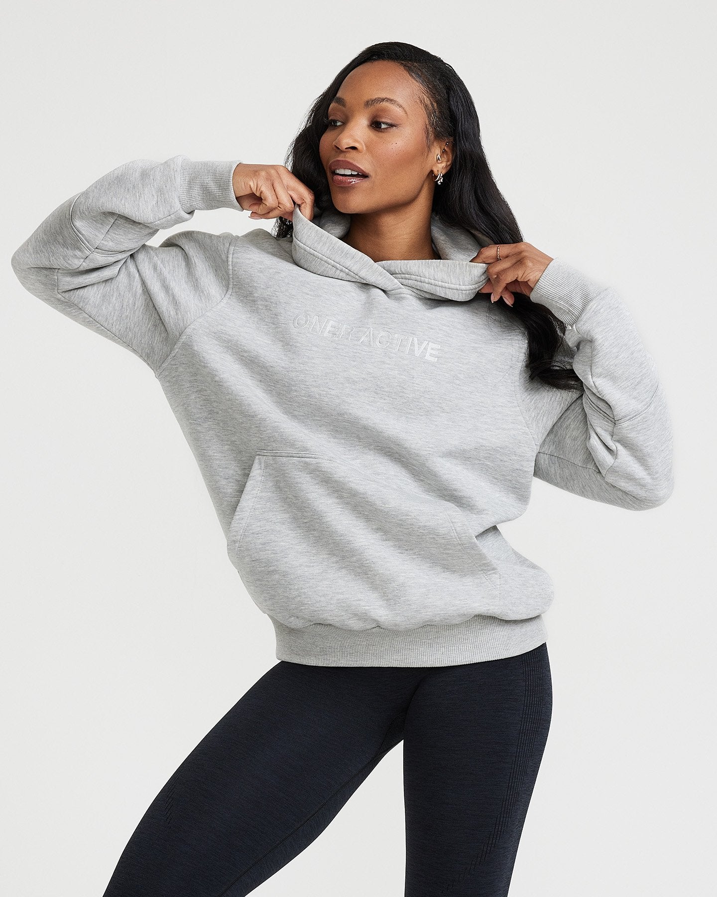 Classic Lounge Oversized Hoodie | Silver Marl - Image 2