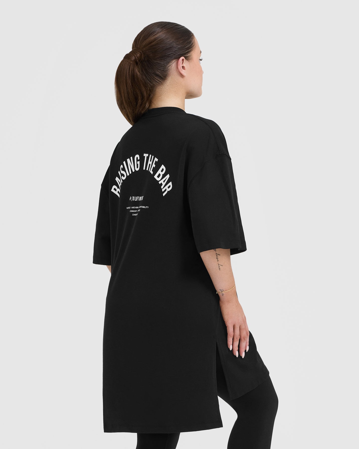Raising The Bar Graphic Longline T-Shirt | Black - Image 2