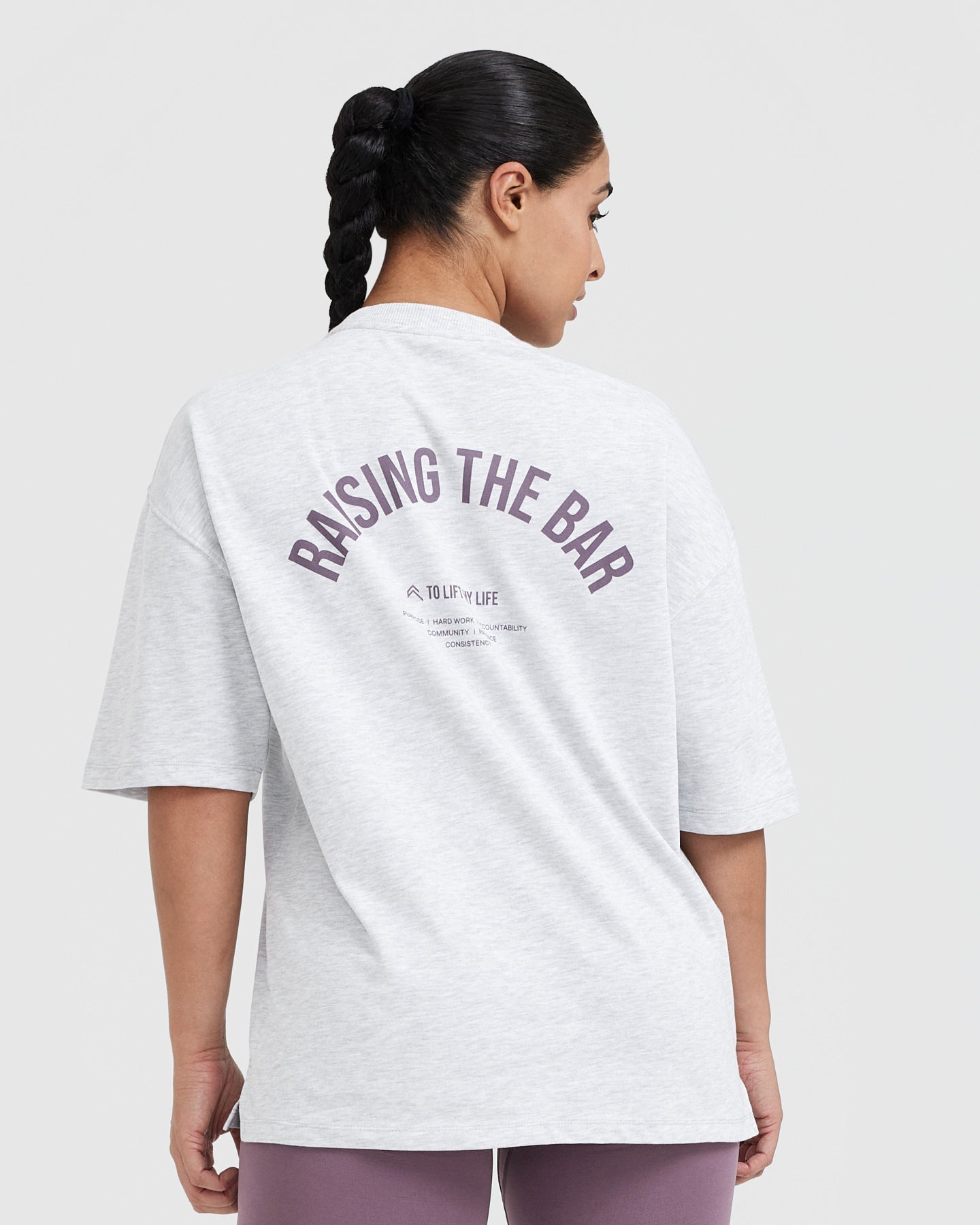 Raising The Bar Graphic Unisex T-Shirt | Light Grey Marl - Image 2